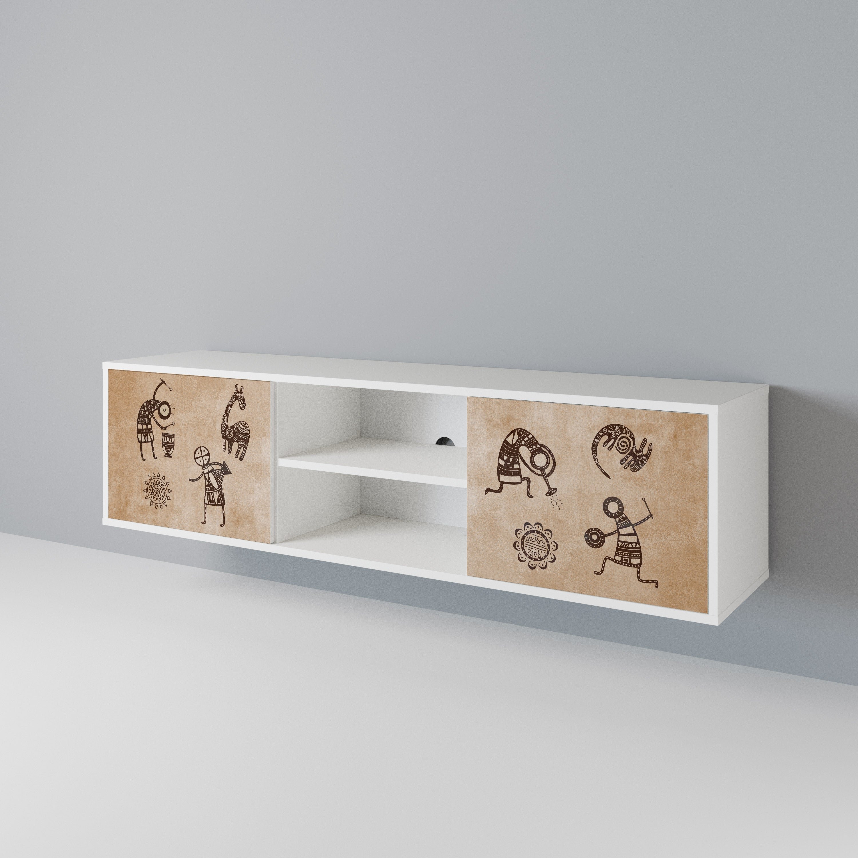 AFRICAN STYLE 2-Door TV Cabinet