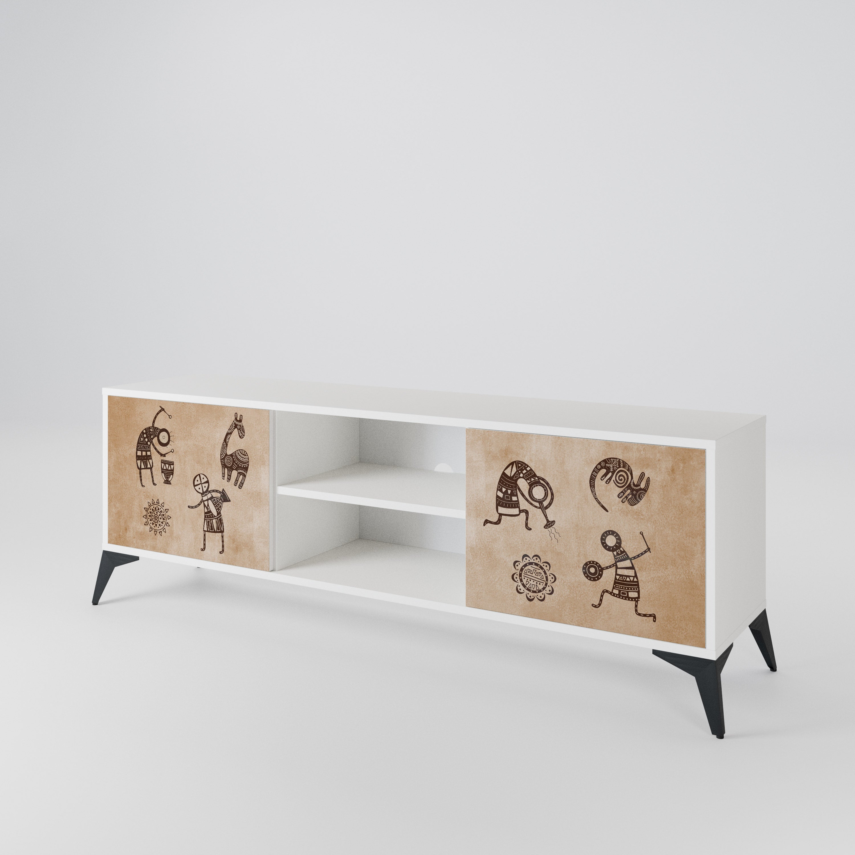 AFRICAN STYLE 2-Door TV Cabinet