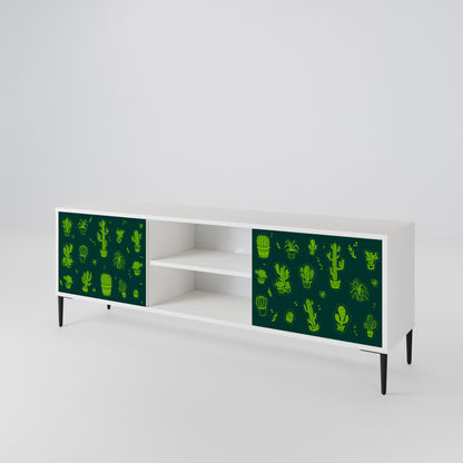 DESERT GREEN TV-bänk med två dörrar
