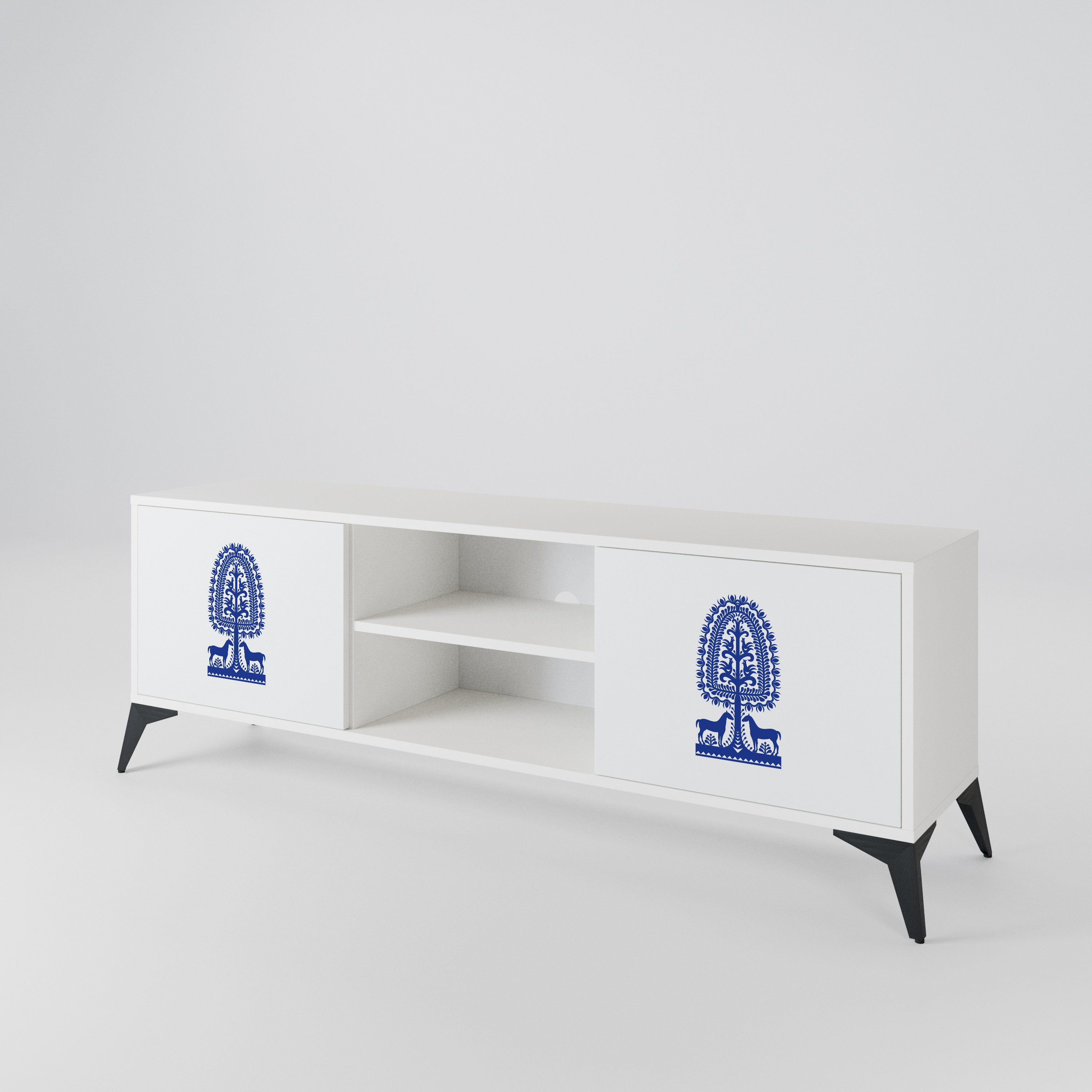 POLISH FOLK ART 2-Door TV Cabinet