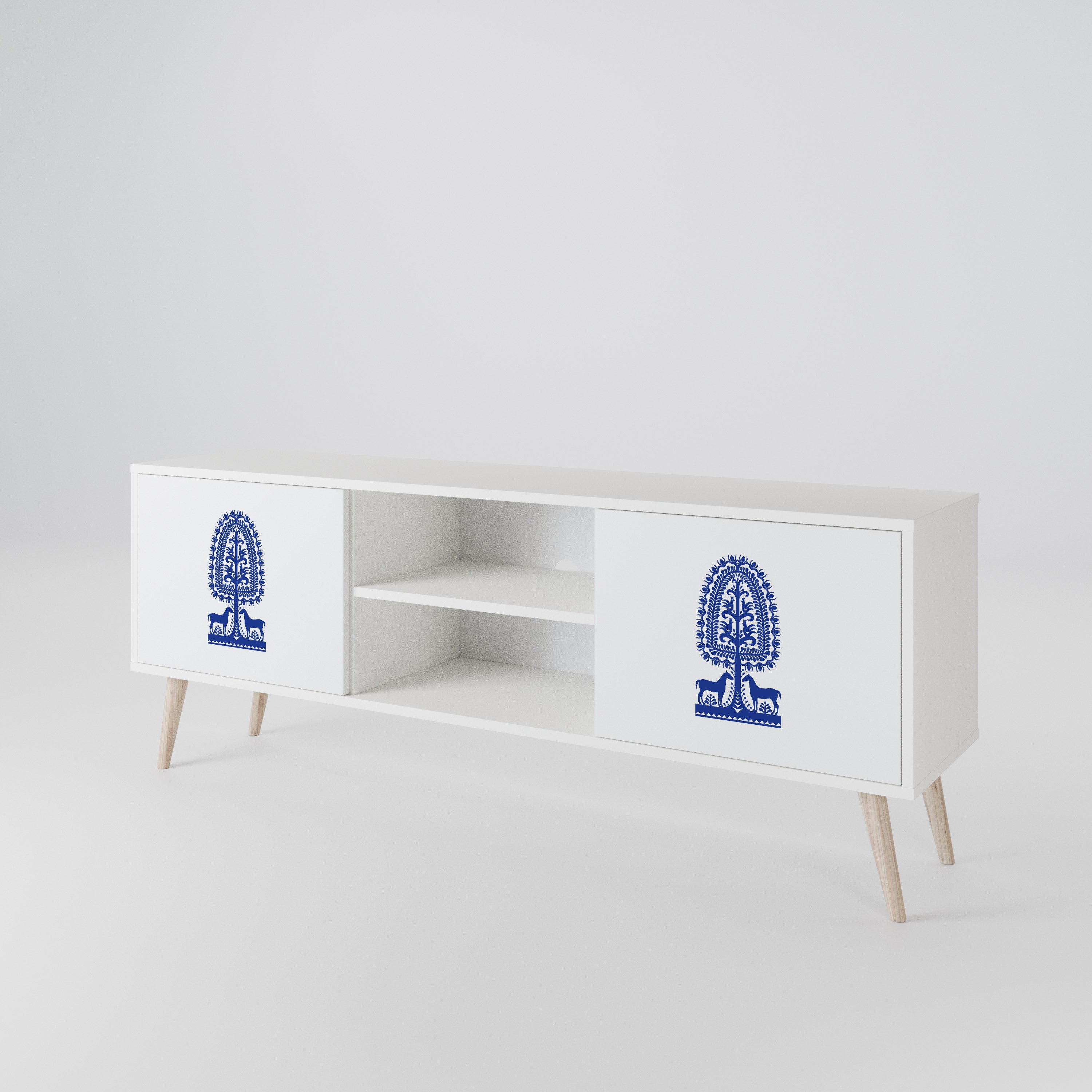 POLISH FOLK ART 2-Door TV Cabinet