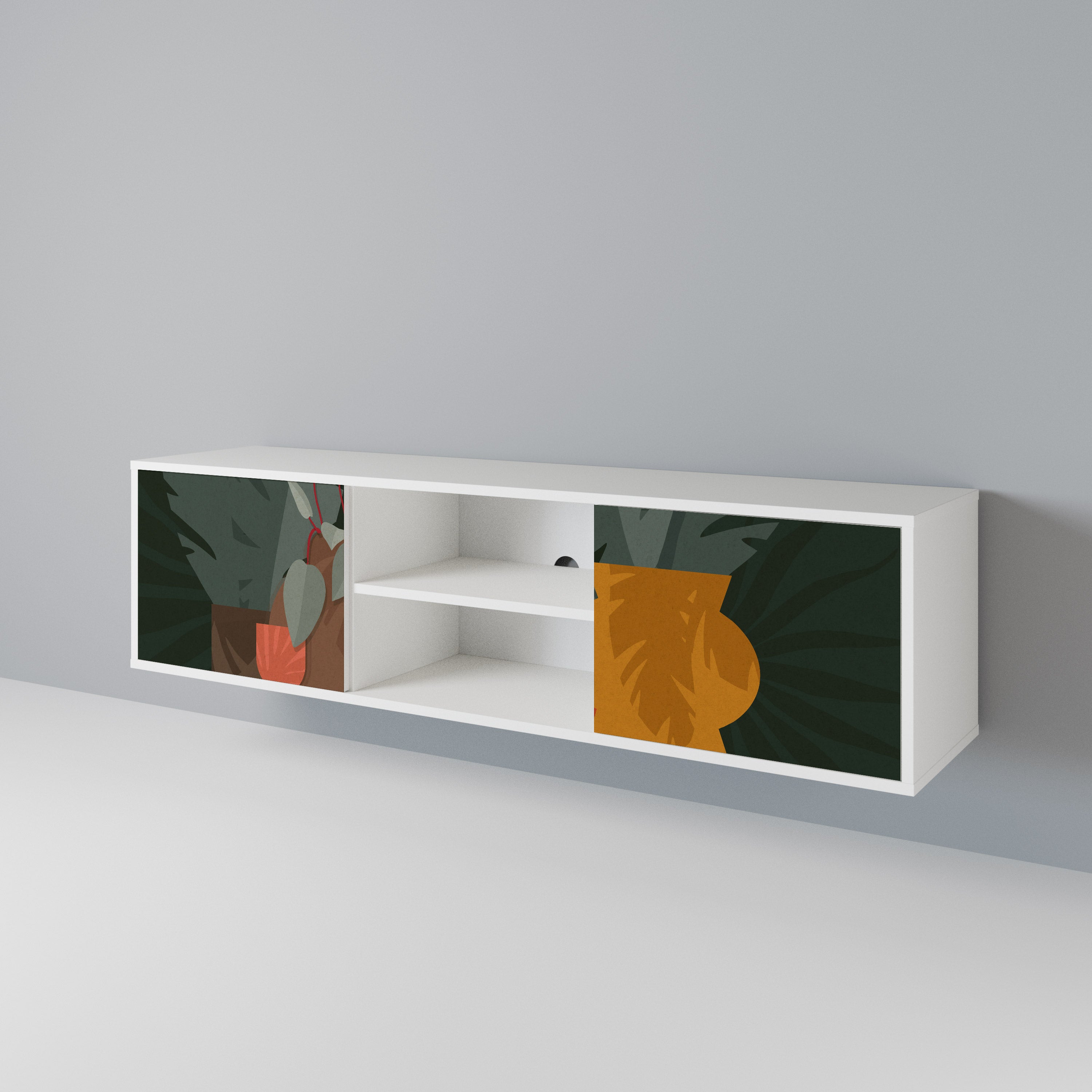 TROPICAL COMPOSITION 2-Door TV Cabinet