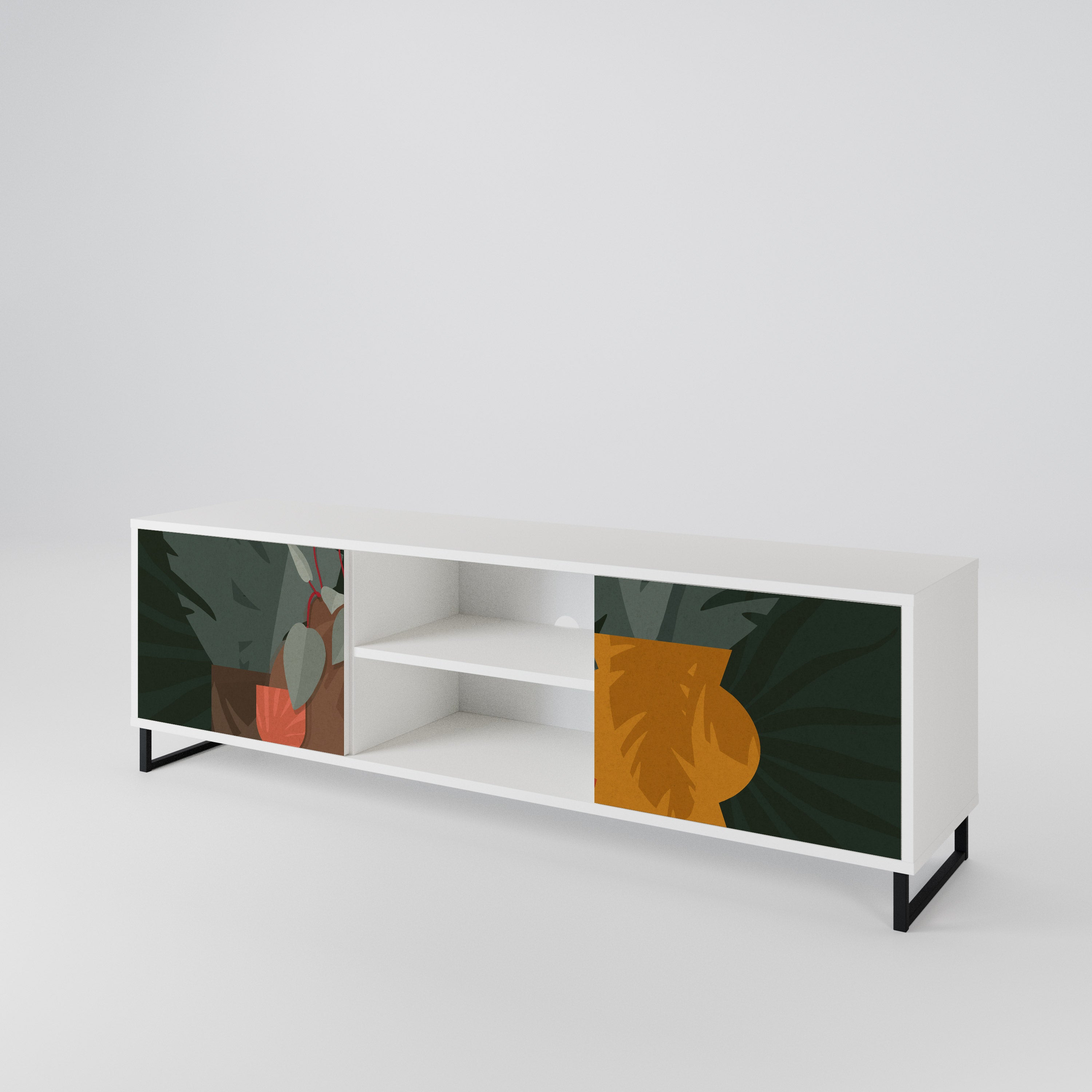 TROPICAL COMPOSITION 2-Door TV Cabinet