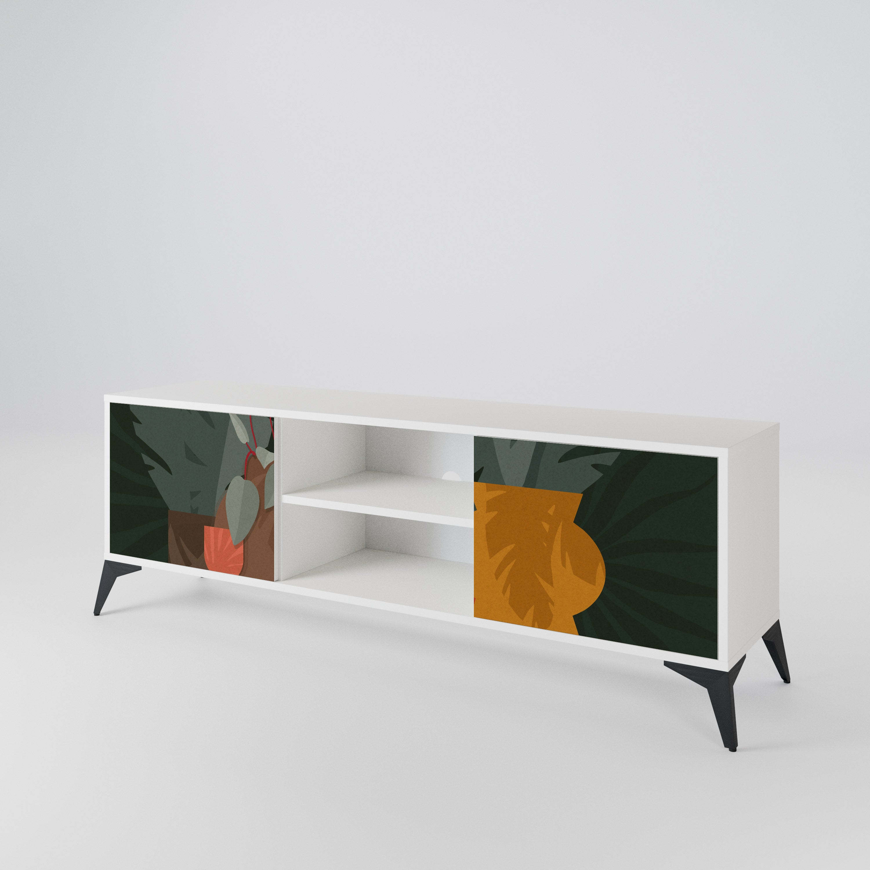 TROPICAL COMPOSITION 2-Door TV Cabinet