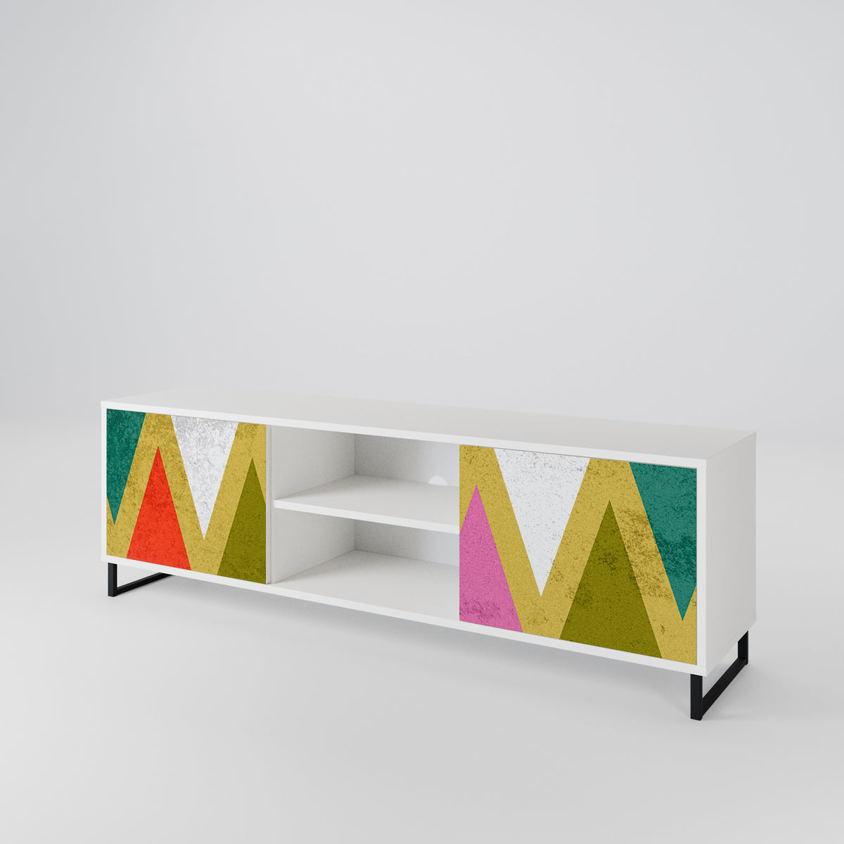COLORFUL TRIANGLES TV-bänk med två dörrar