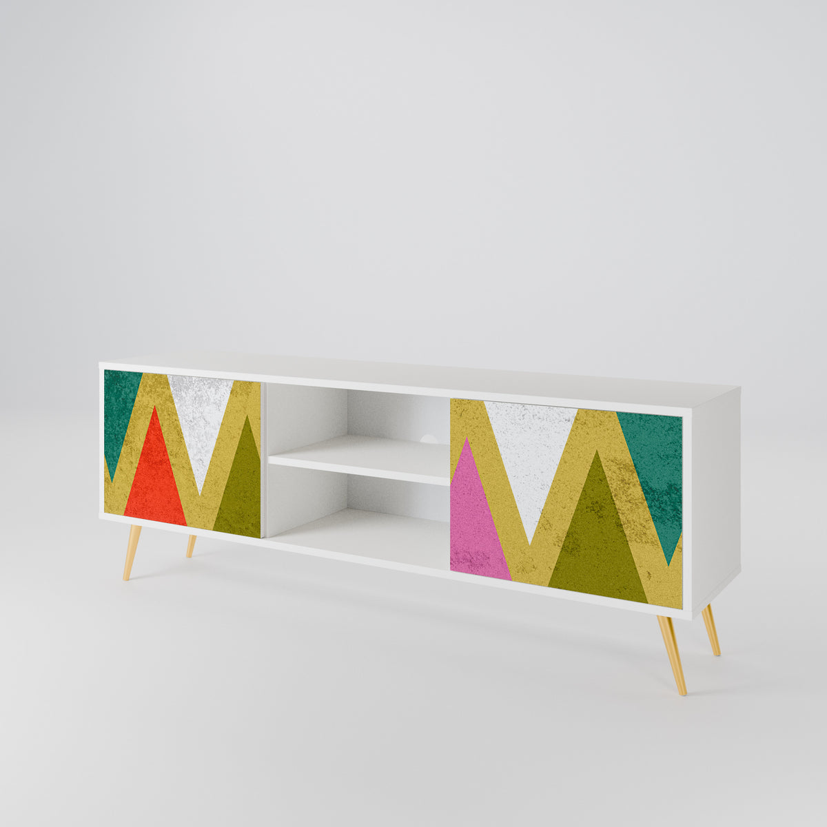 COLORFUL TRIANGLES TV-bänk med två dörrar