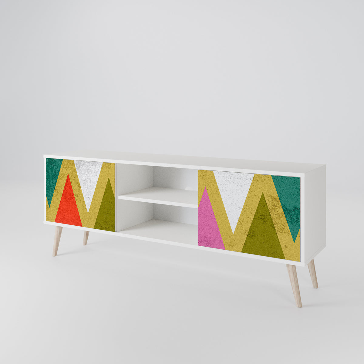 COLORFUL TRIANGLES TV-bänk med två dörrar