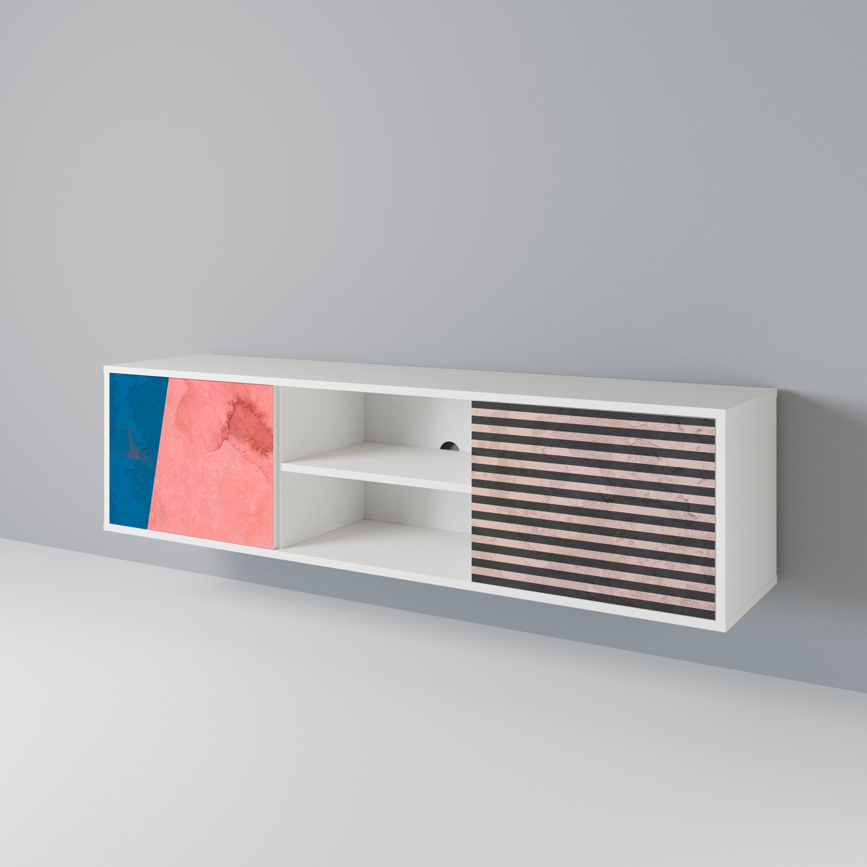 GLAMOROUS STRIPE 2-Door TV Cabinet