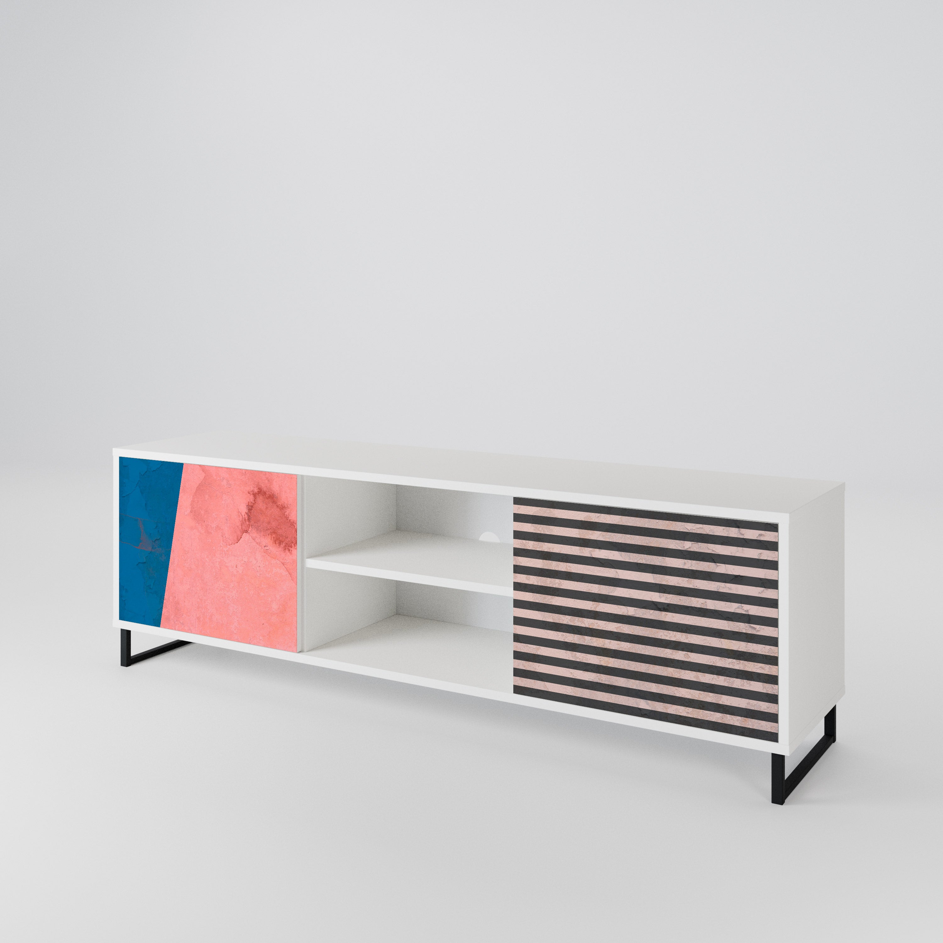 GLAMOROUS STRIPE 2-Door TV Cabinet