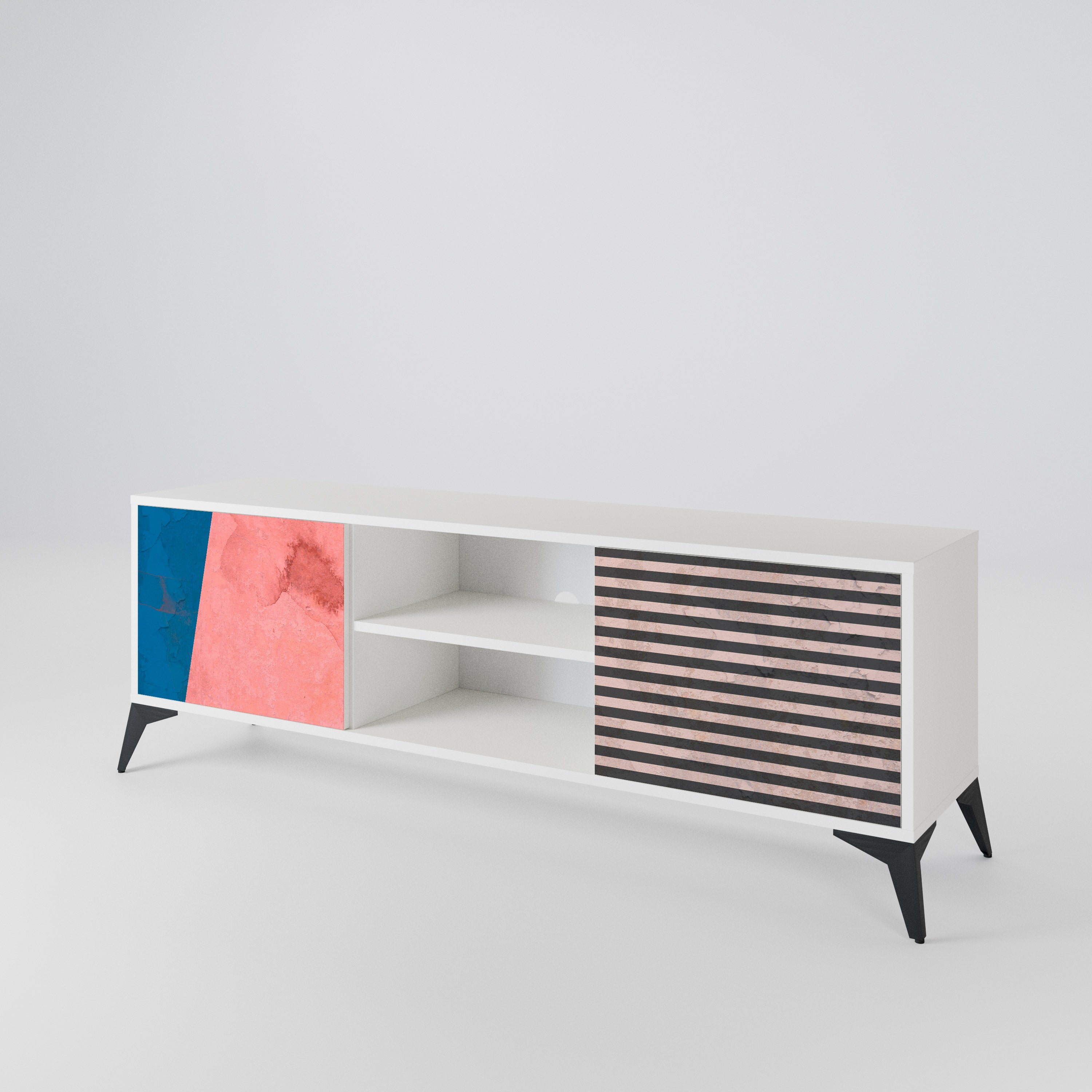 GLAMOROUS STRIPE 2-Door TV Cabinet