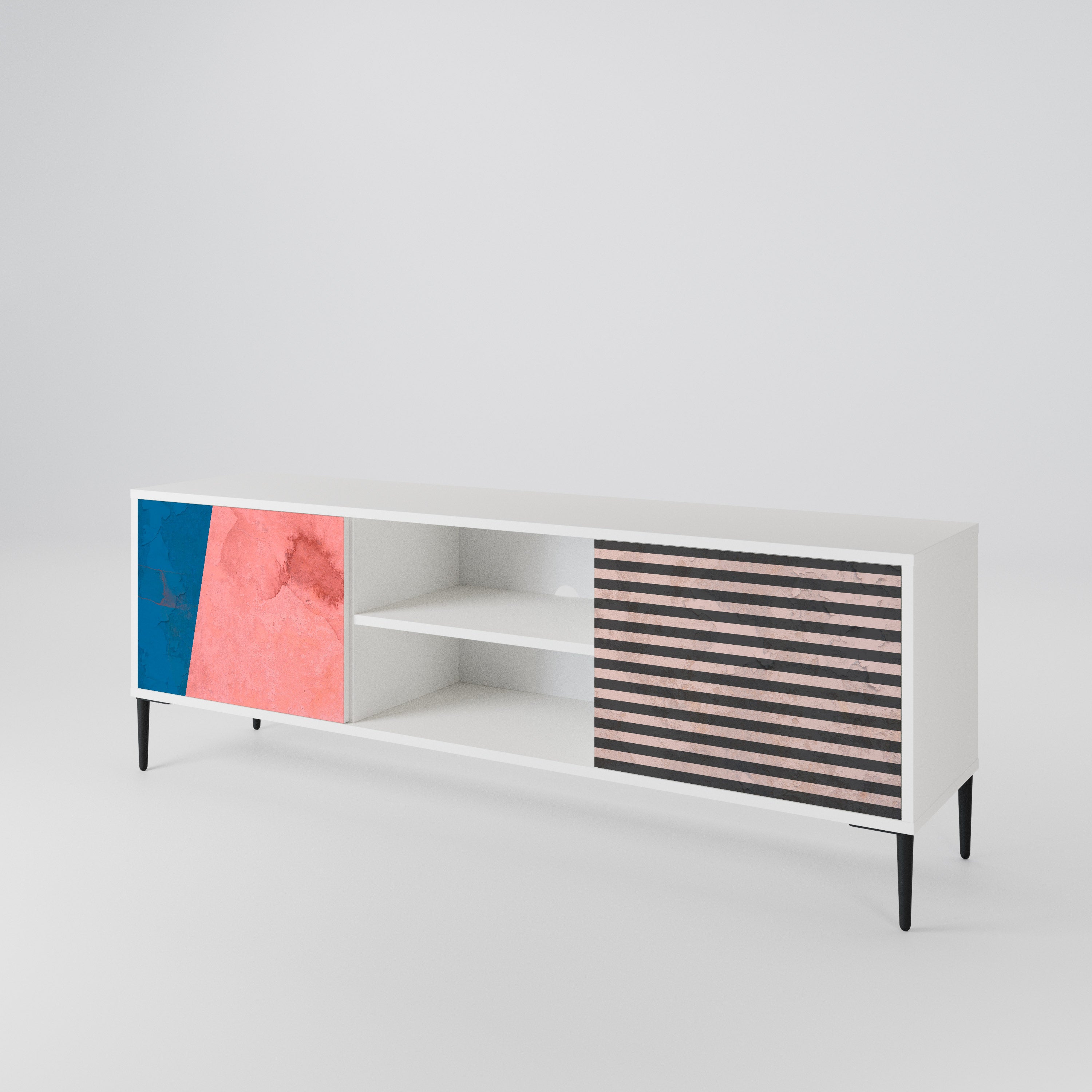 GLAMOROUS STRIPE 2-Door TV Cabinet