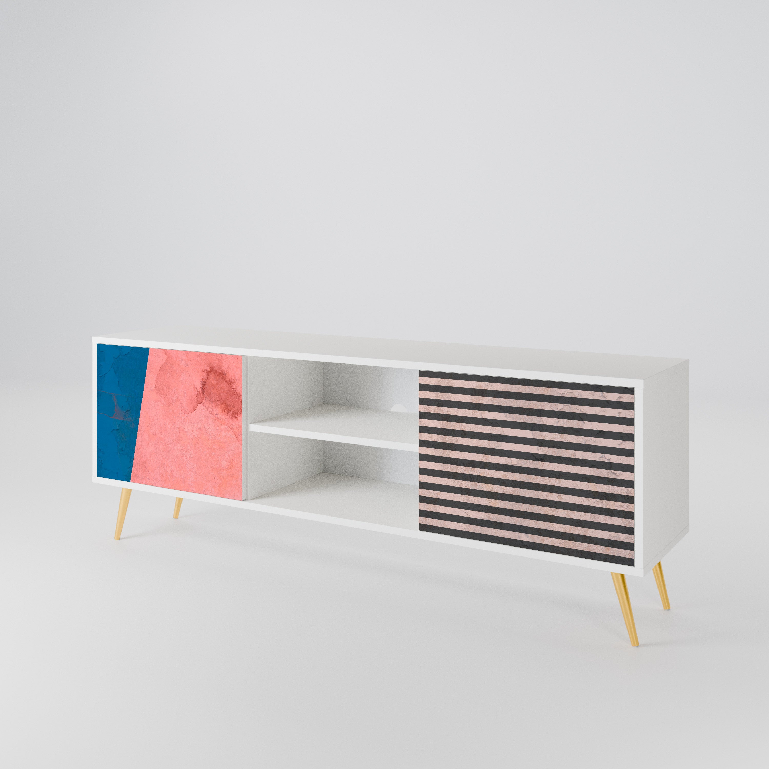 GLAMOROUS STRIPE 2-Door TV Cabinet