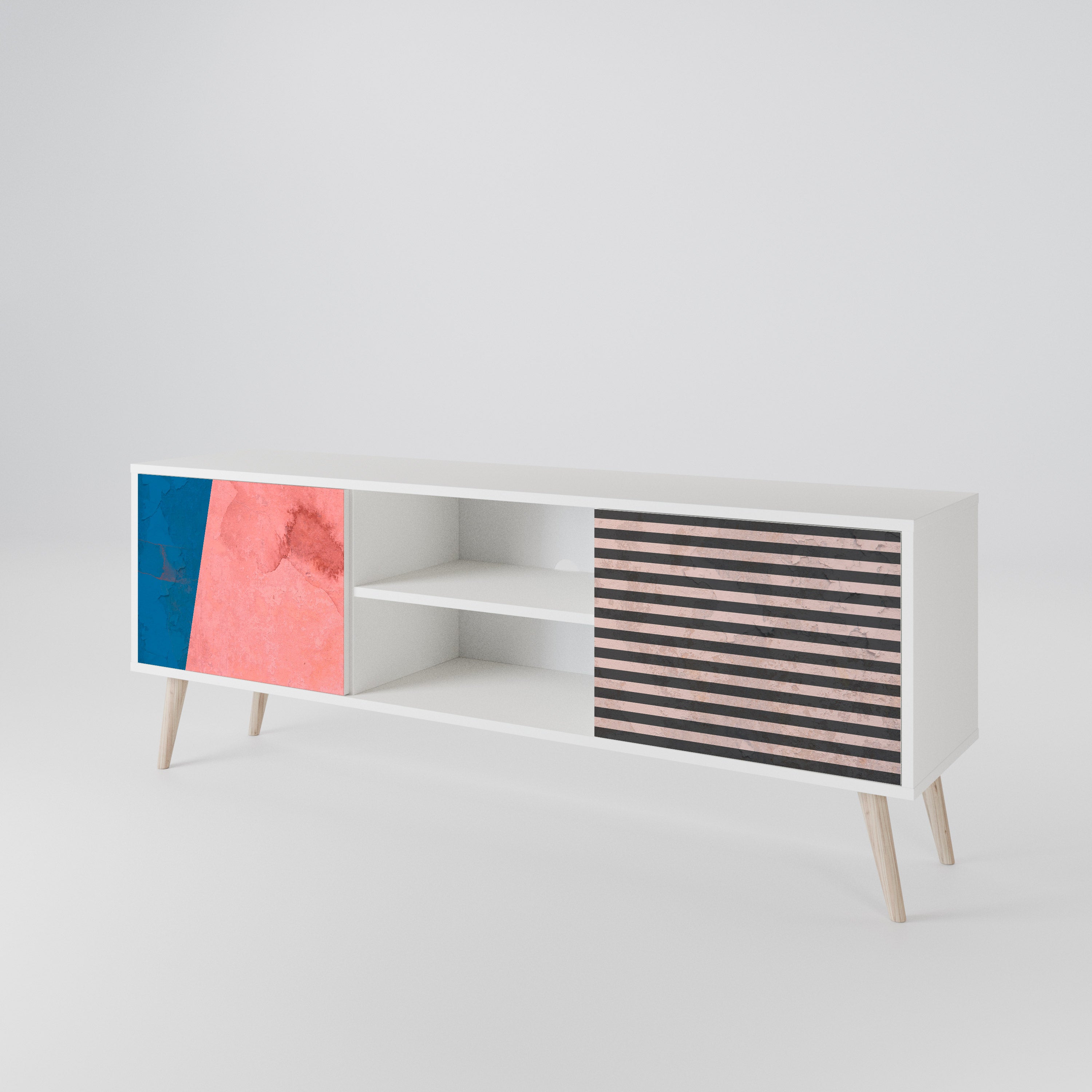 GLAMOROUS STRIPE 2-Door TV Cabinet
