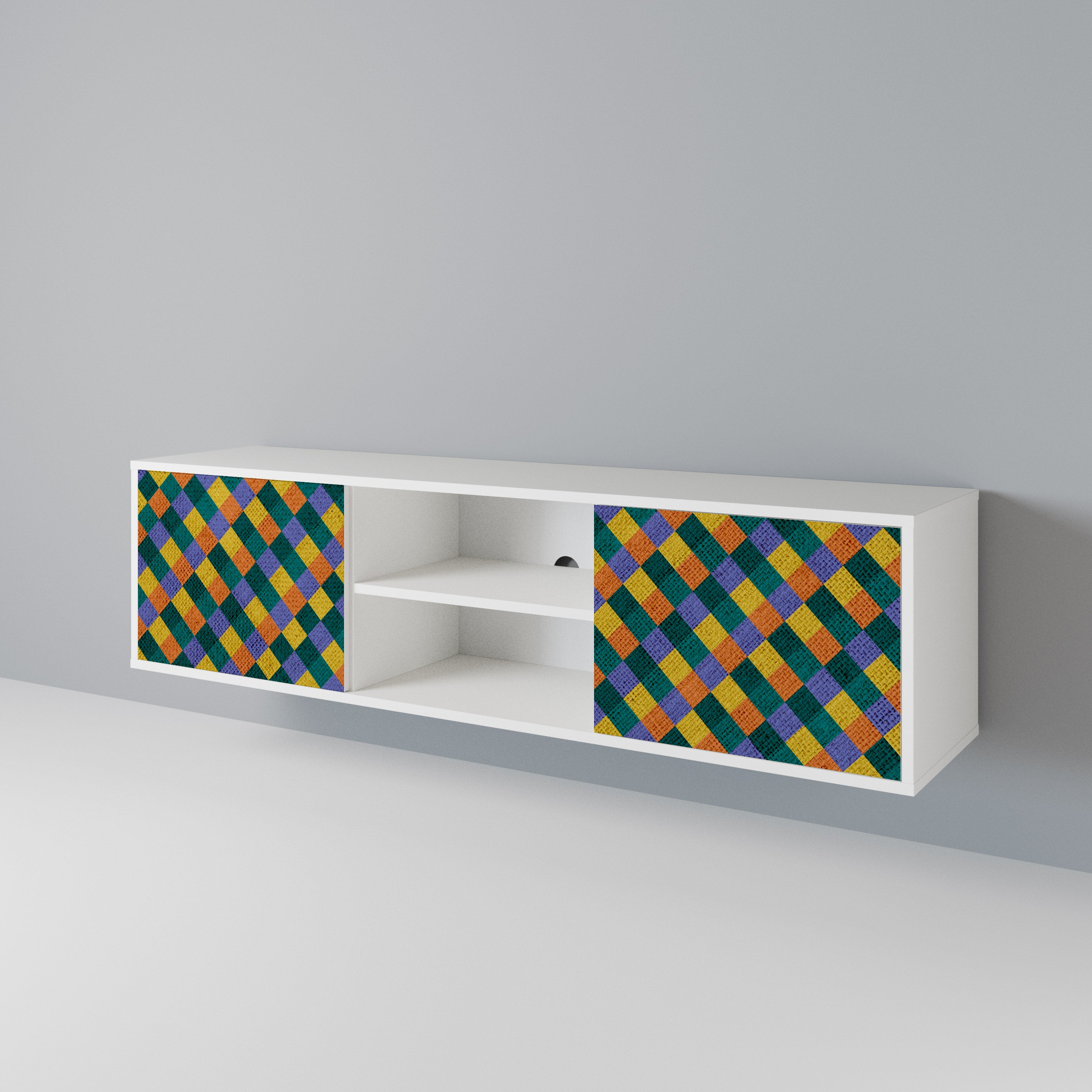 PAINTED SQUARES MIX 2-Door TV Cabinet