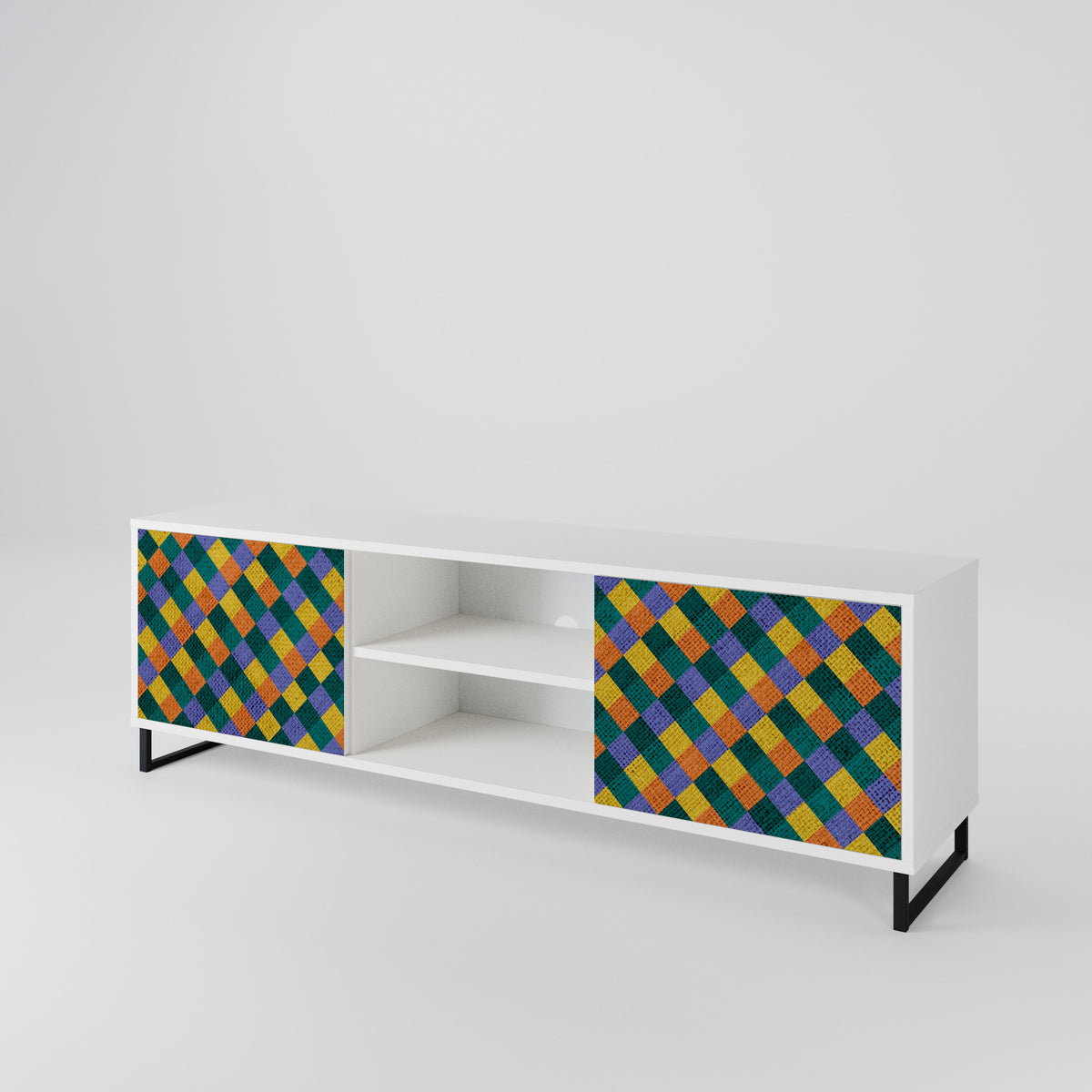 PAINTED SQUARES MIX TV-bänk med två dörrar