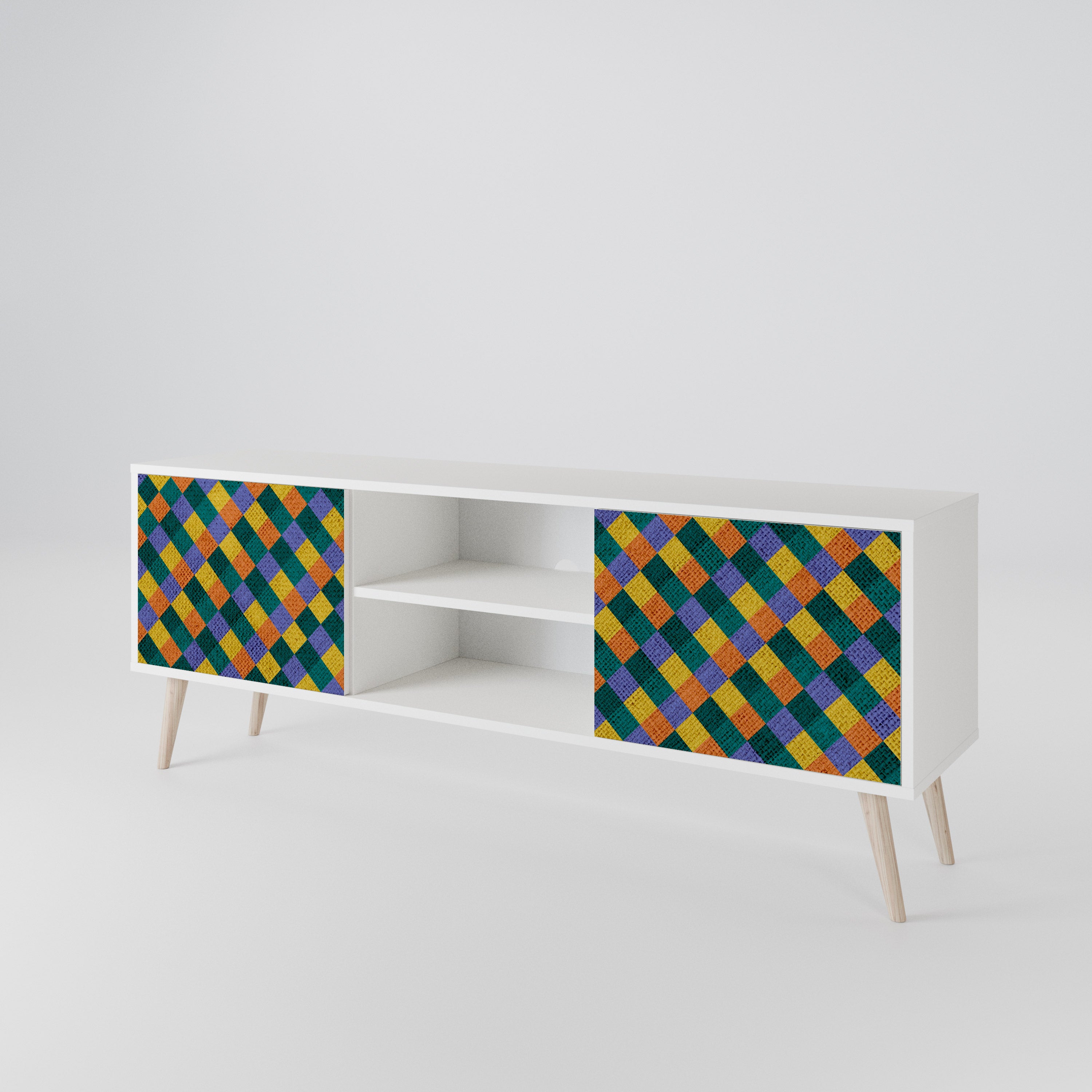 PAINTED SQUARES MIX 2-Door TV Cabinet