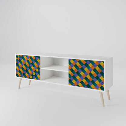 PAINTED SQUARES MIX TV-bänk med två dörrar