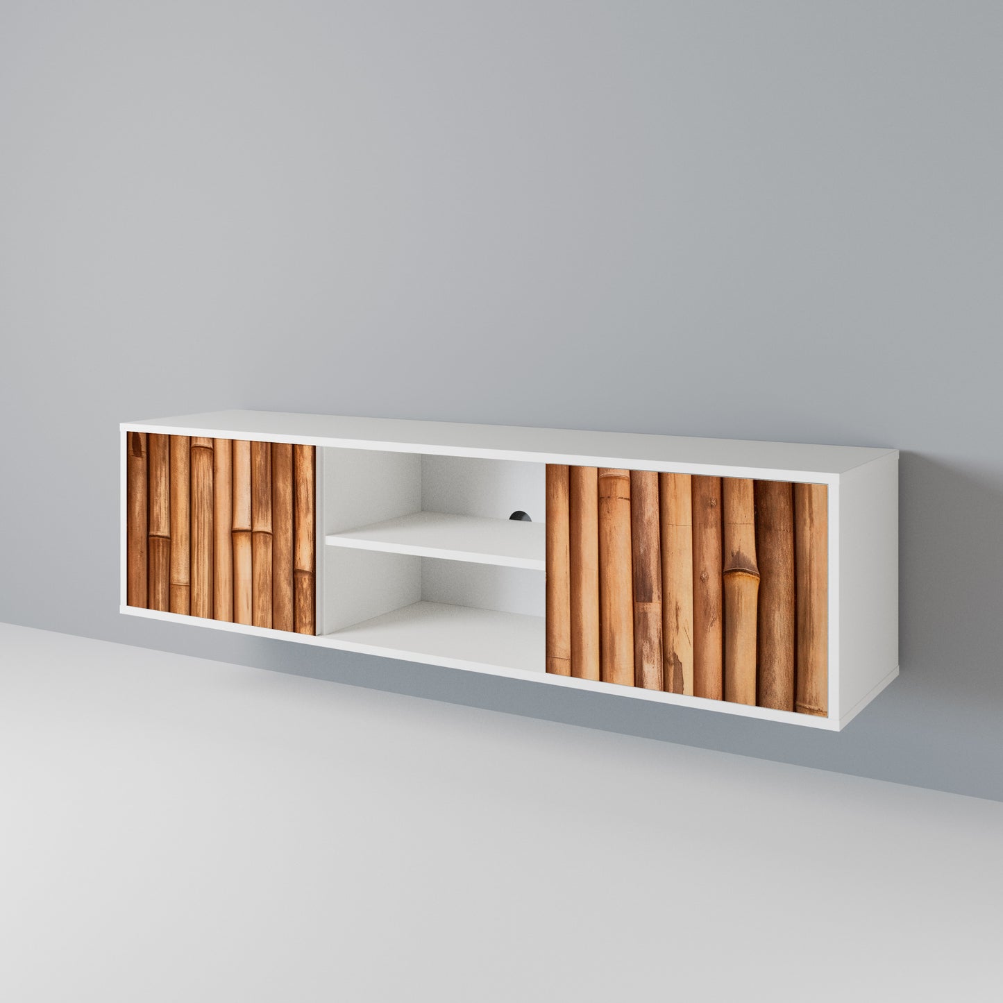 NATURAL WOOD TV-bänk med två dörrar
