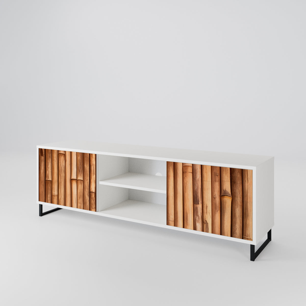 NATURAL WOOD TV-bänk med två dörrar