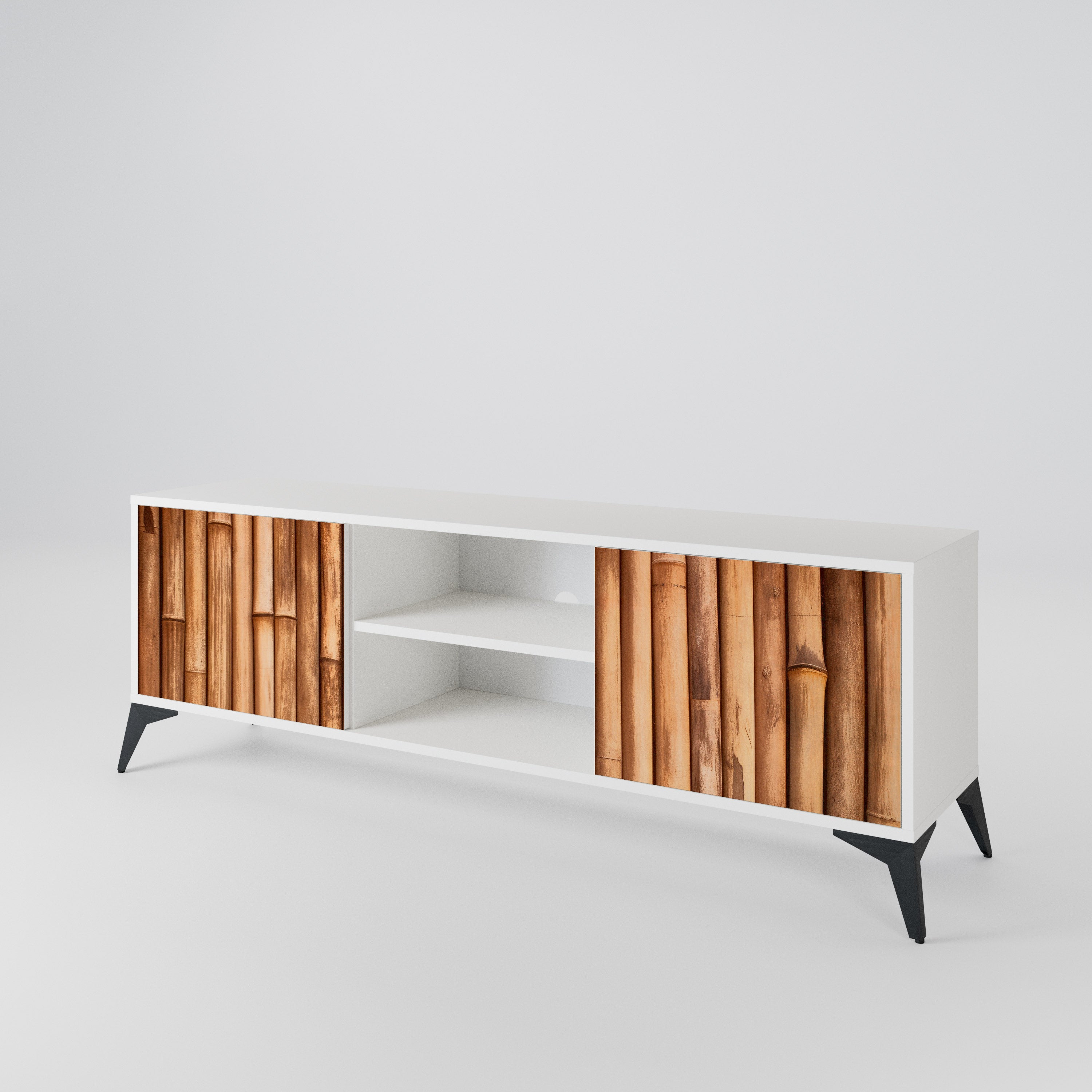 NATURAL WOOD 2-Door TV Cabinet