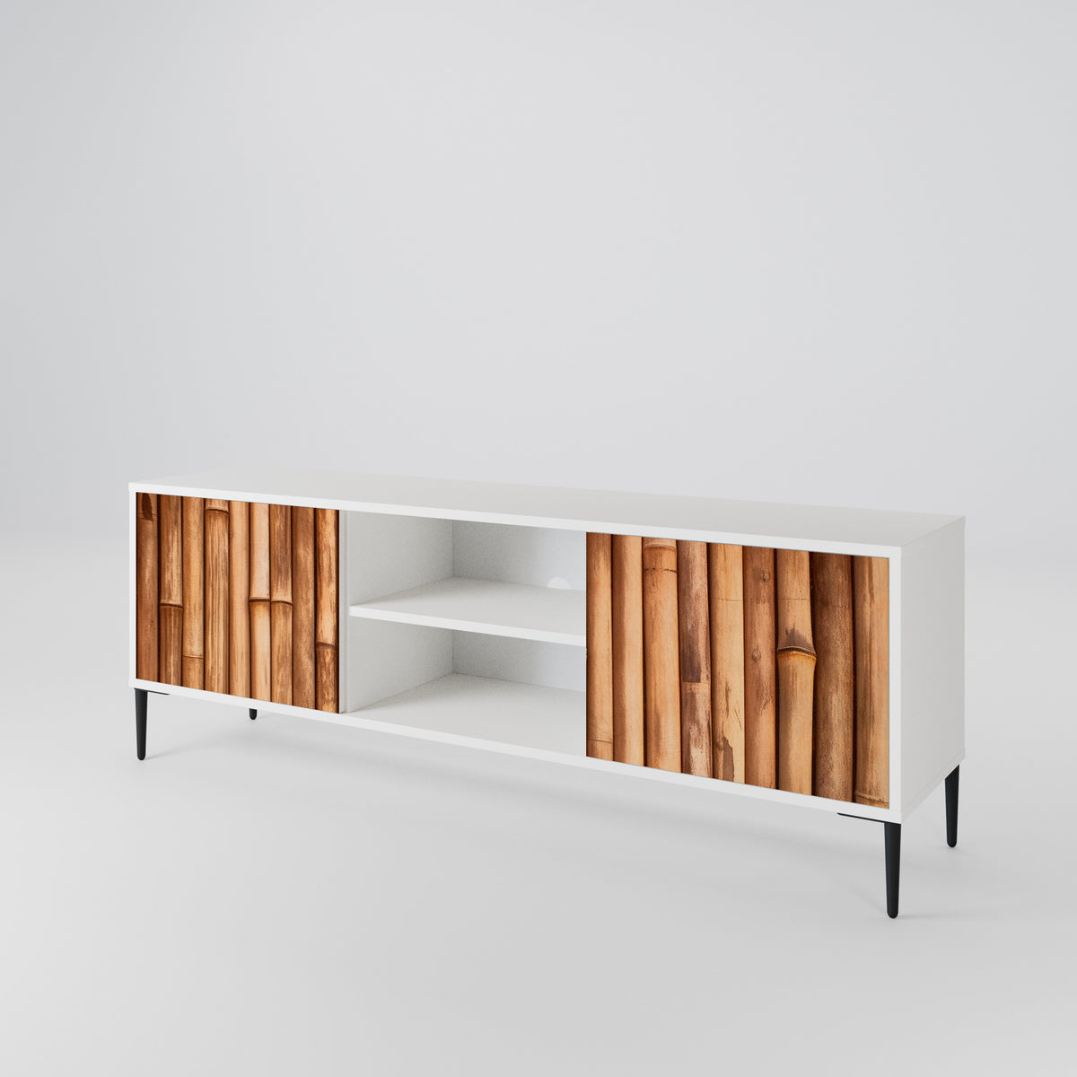 NATURAL WOOD TV-bänk med två dörrar