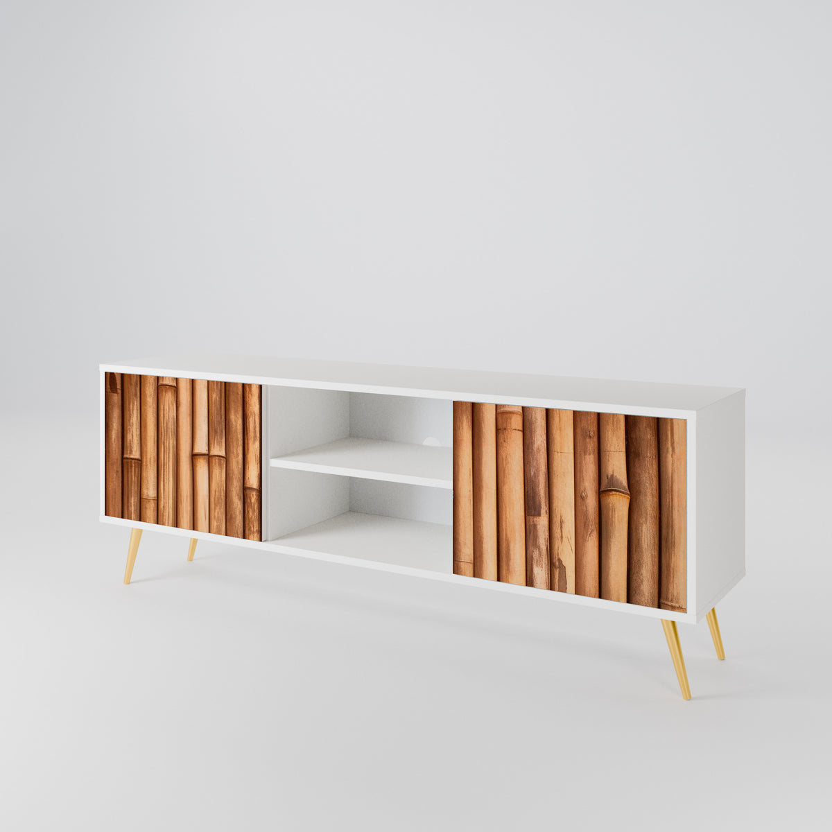 NATURAL WOOD TV-bänk med två dörrar