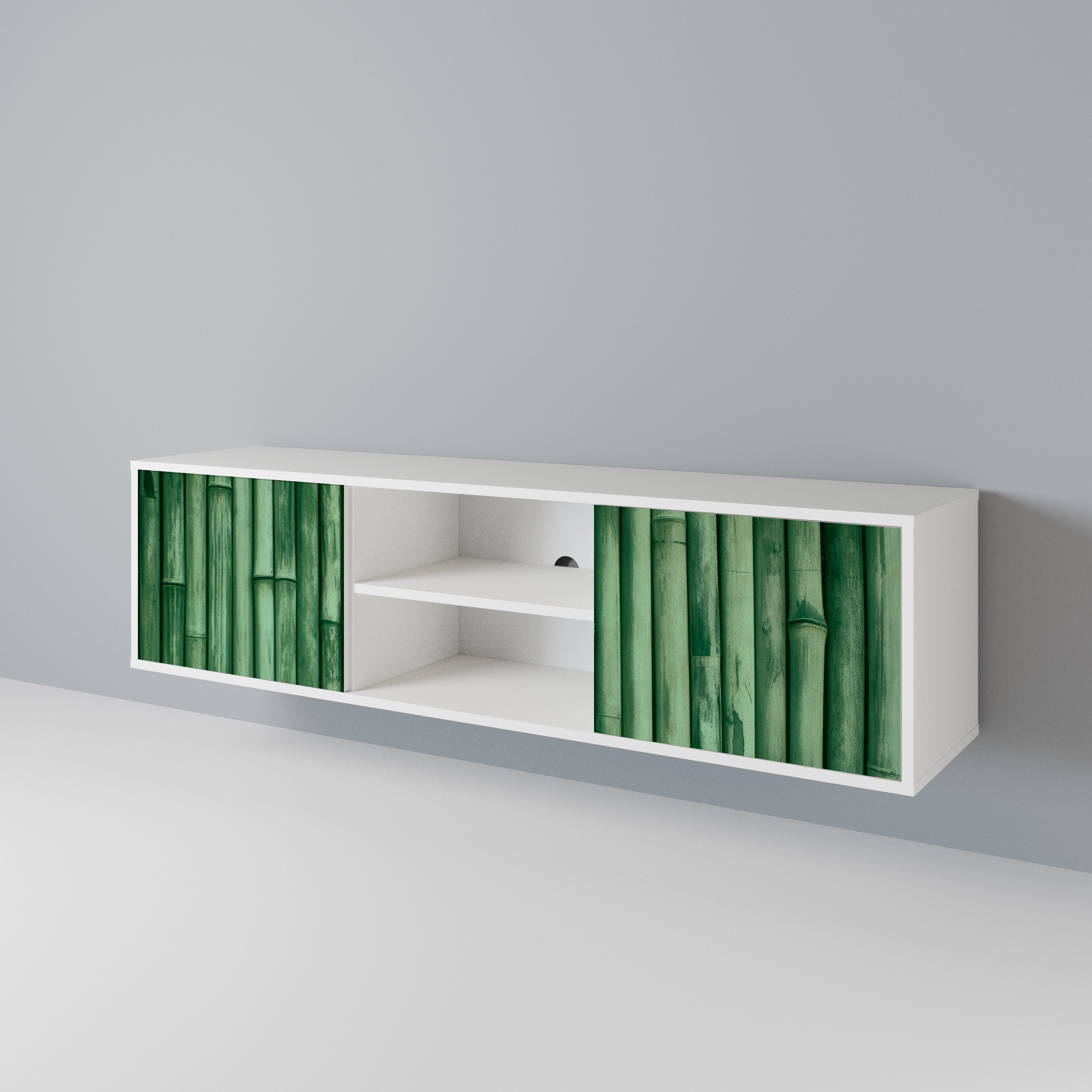 NATURAL GREEN 2-Door TV Cabinet
