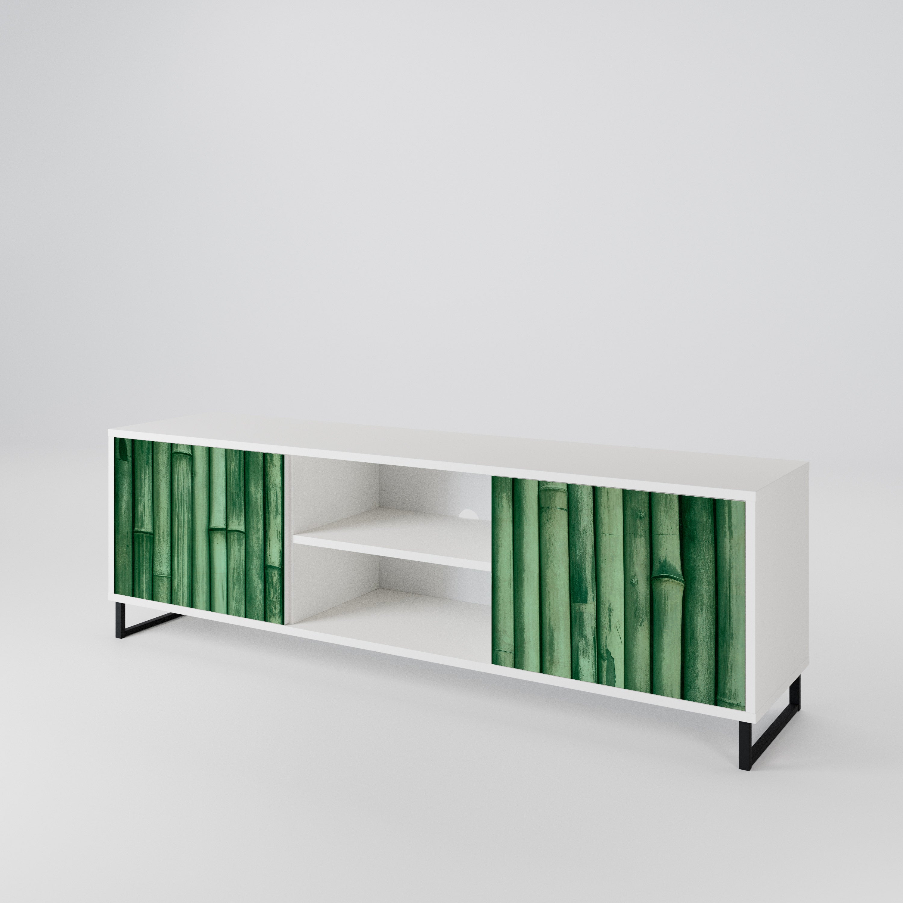 NATURAL GREEN 2-Door TV Cabinet