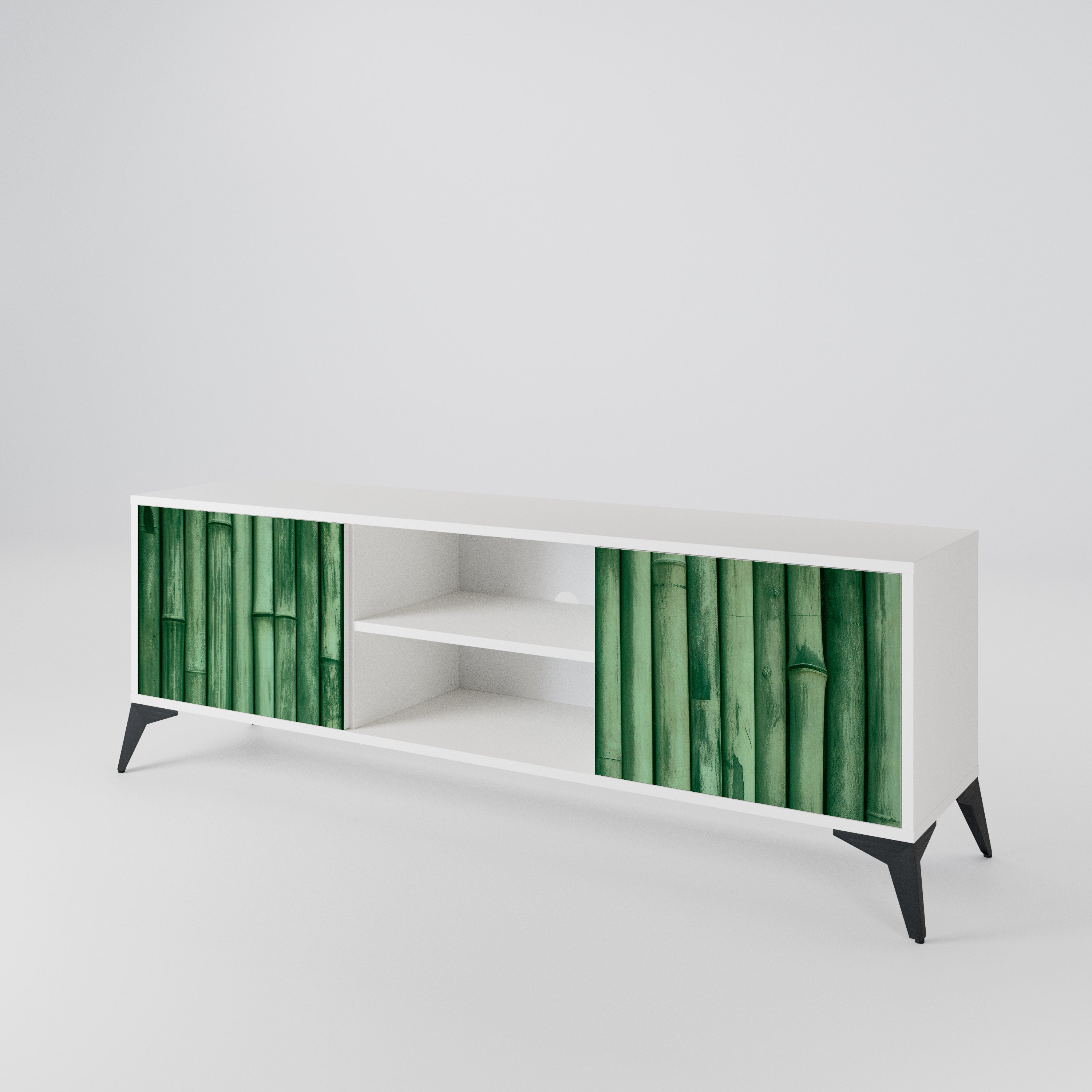 NATURAL GREEN 2-Door TV Cabinet