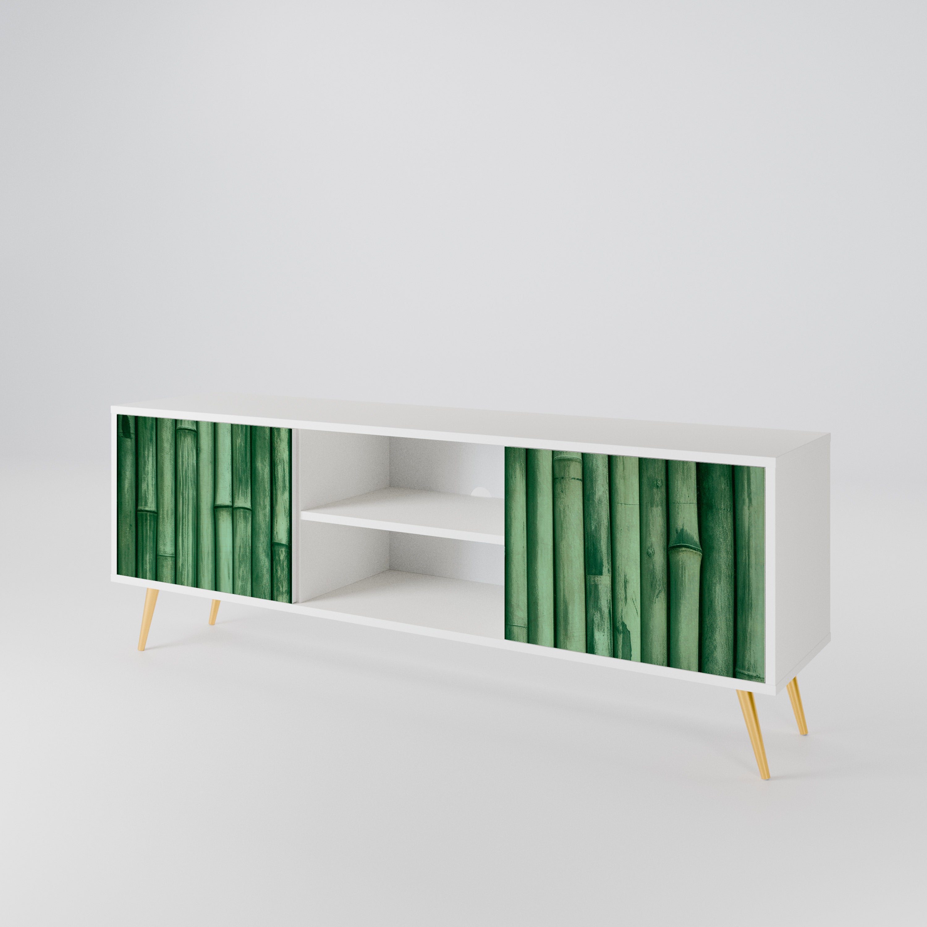 NATURAL GREEN 2-Door TV Cabinet