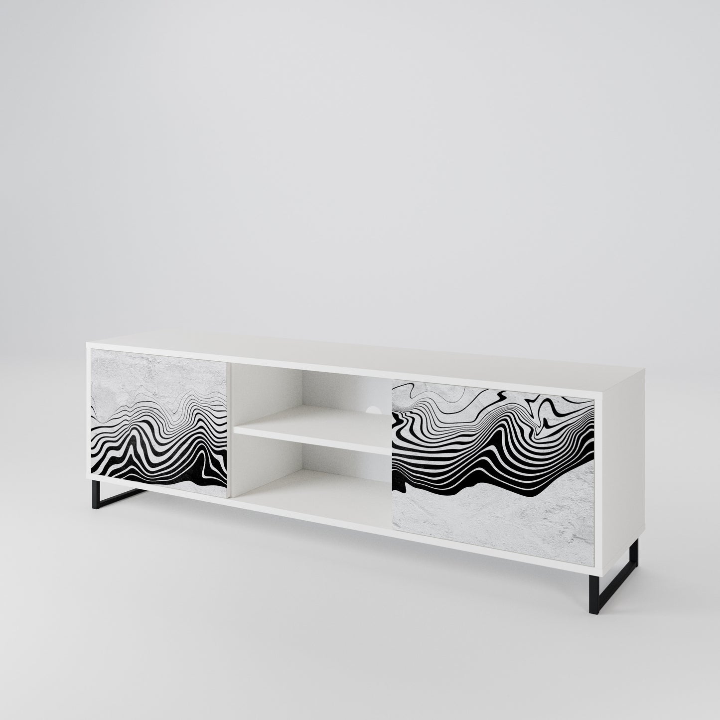 MONOCHROME MIRAGE TV-bänk med två dörrar