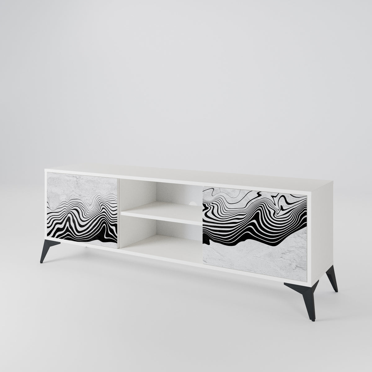 MONOCHROME MIRAGE TV-bänk med två dörrar