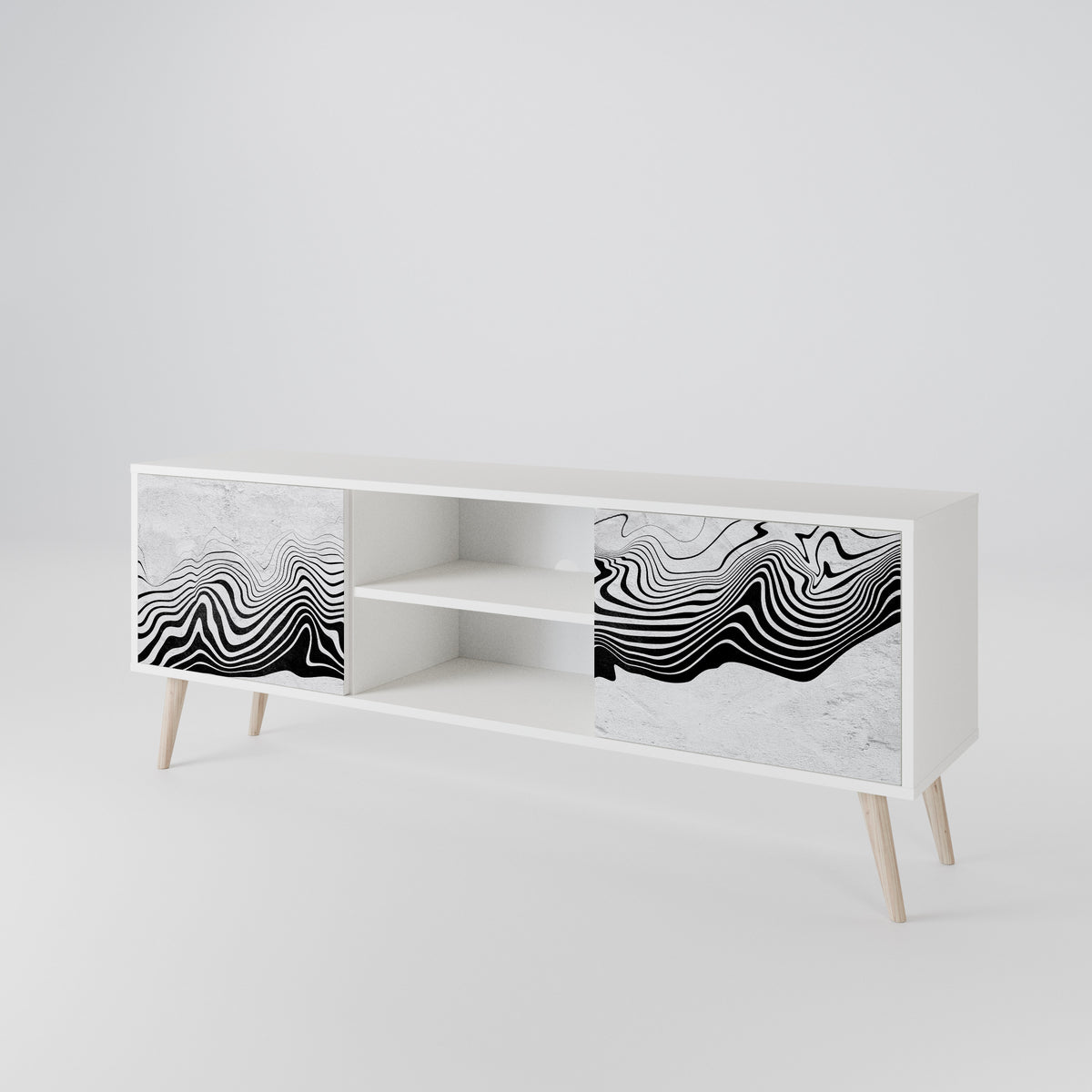 MONOCHROME MIRAGE TV-bänk med två dörrar