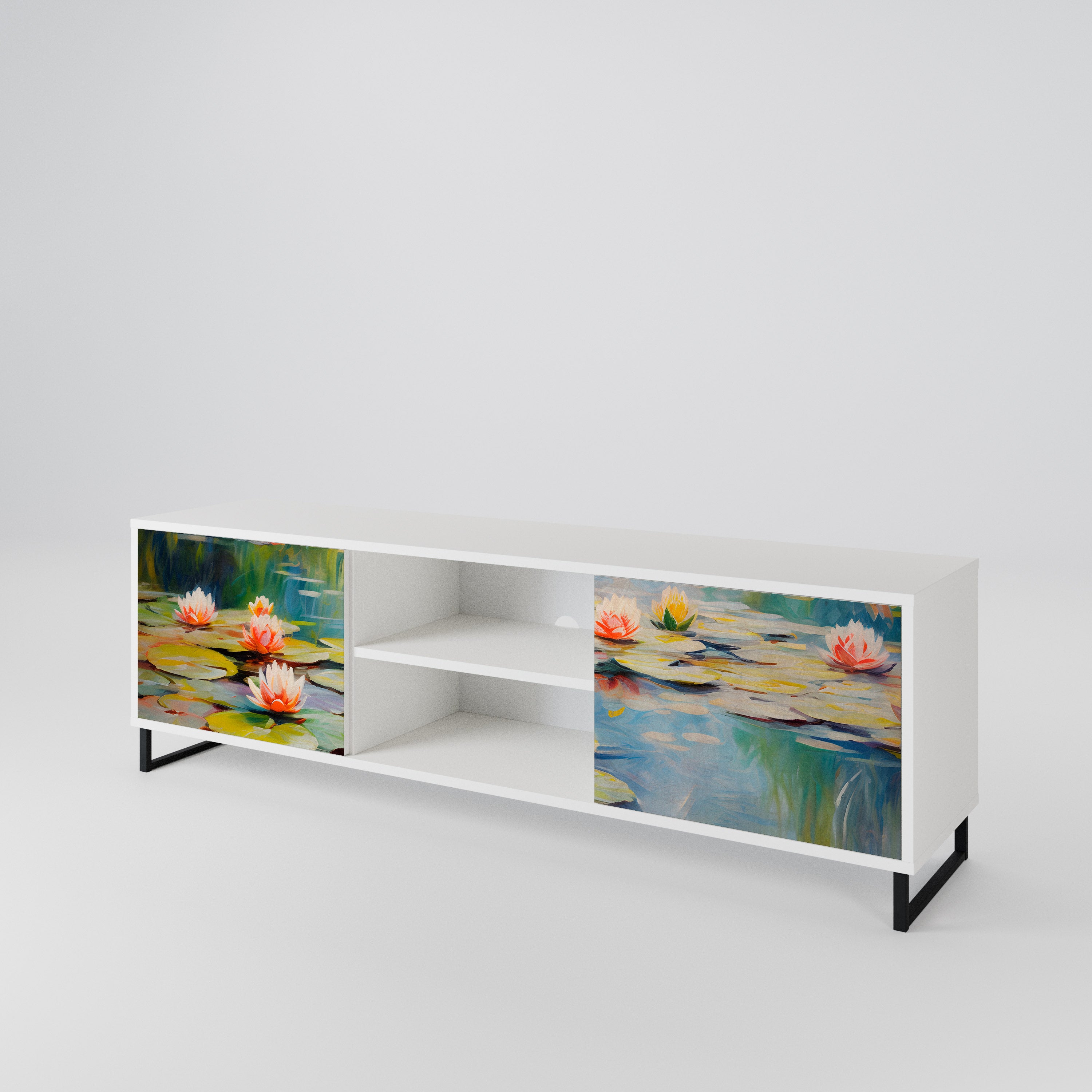 BLOOMING WATERS 2-Door TV Cabinet