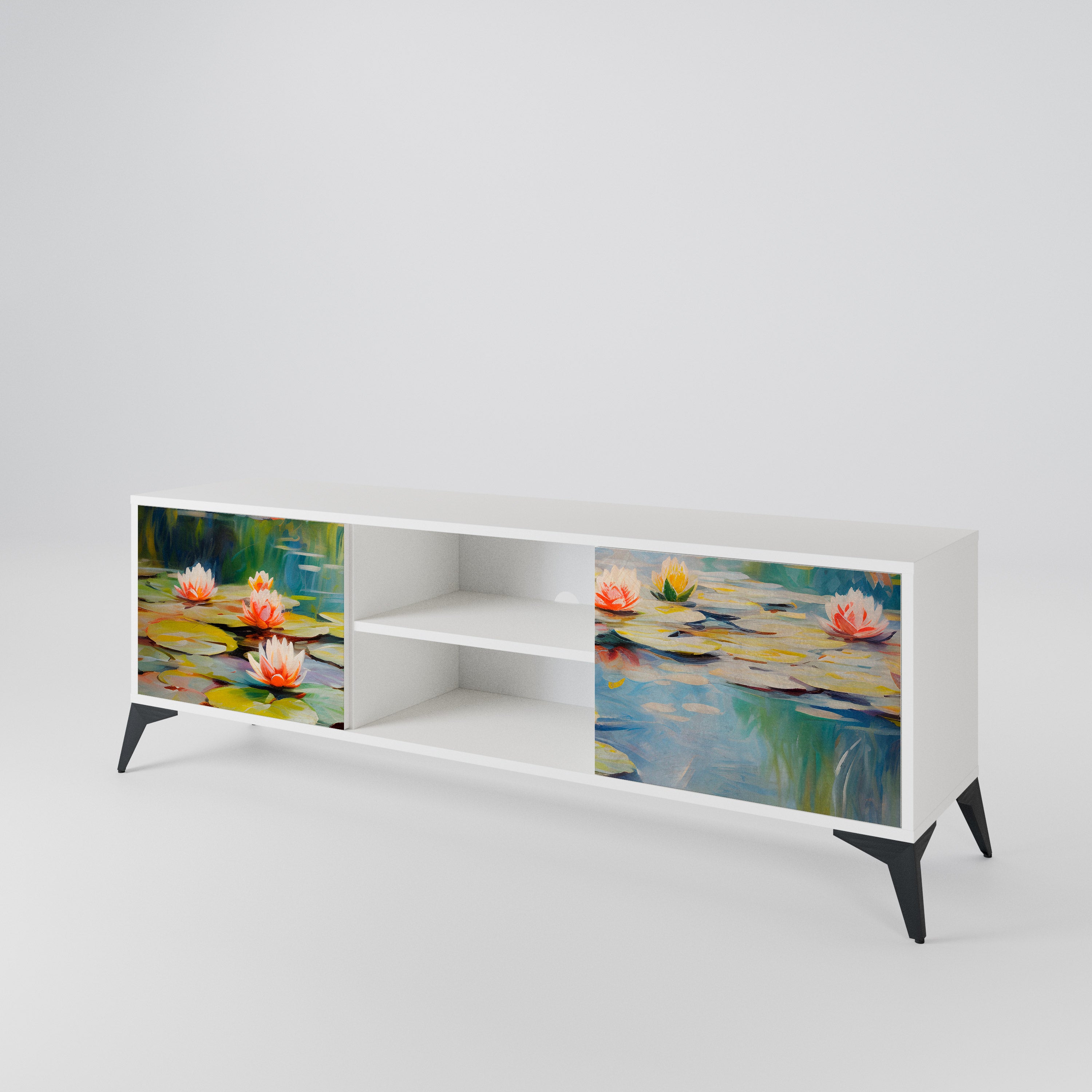 BLOOMING WATERS 2-Door TV Cabinet