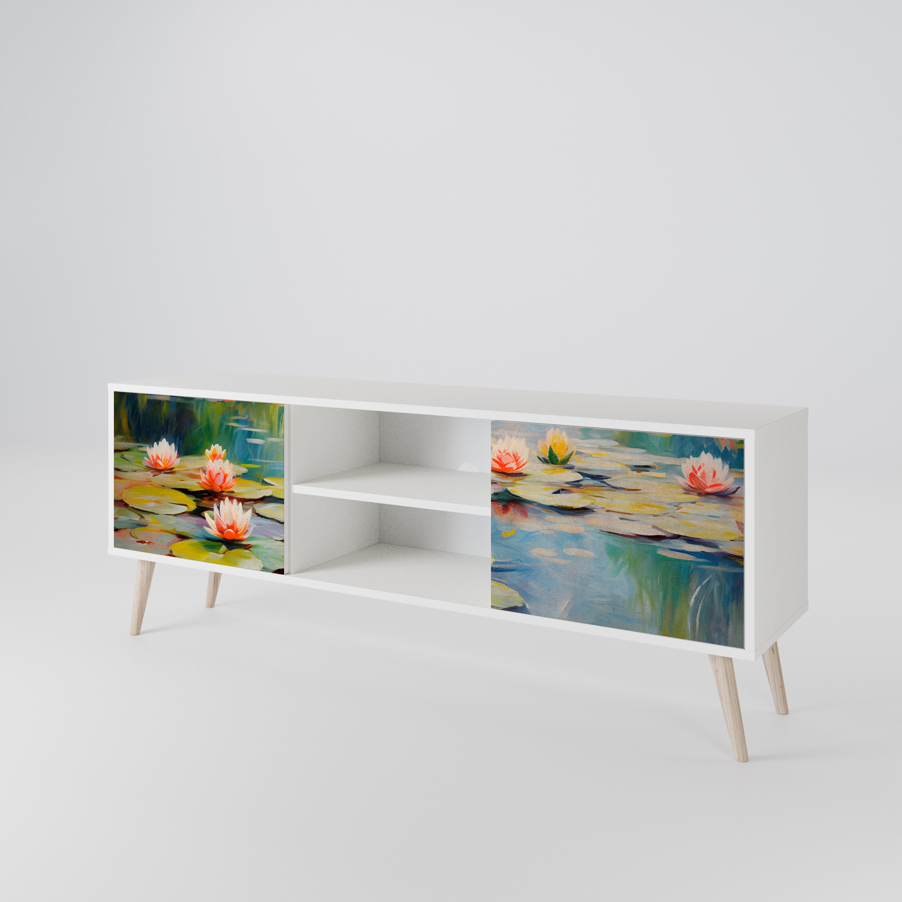 BLOOMING WATERS 2-Door TV Cabinet