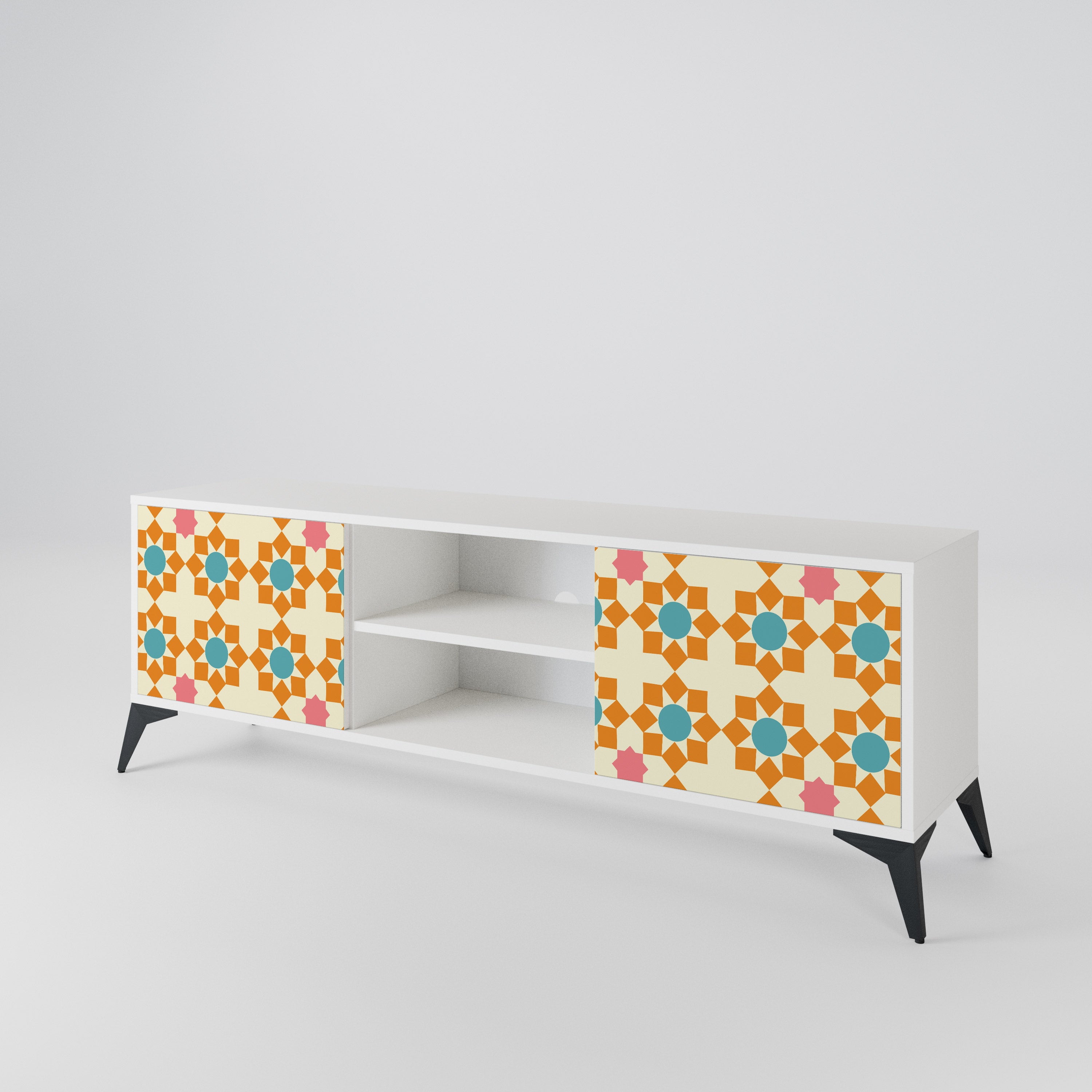 FLORAL DECOR 2-Door TV Cabinet