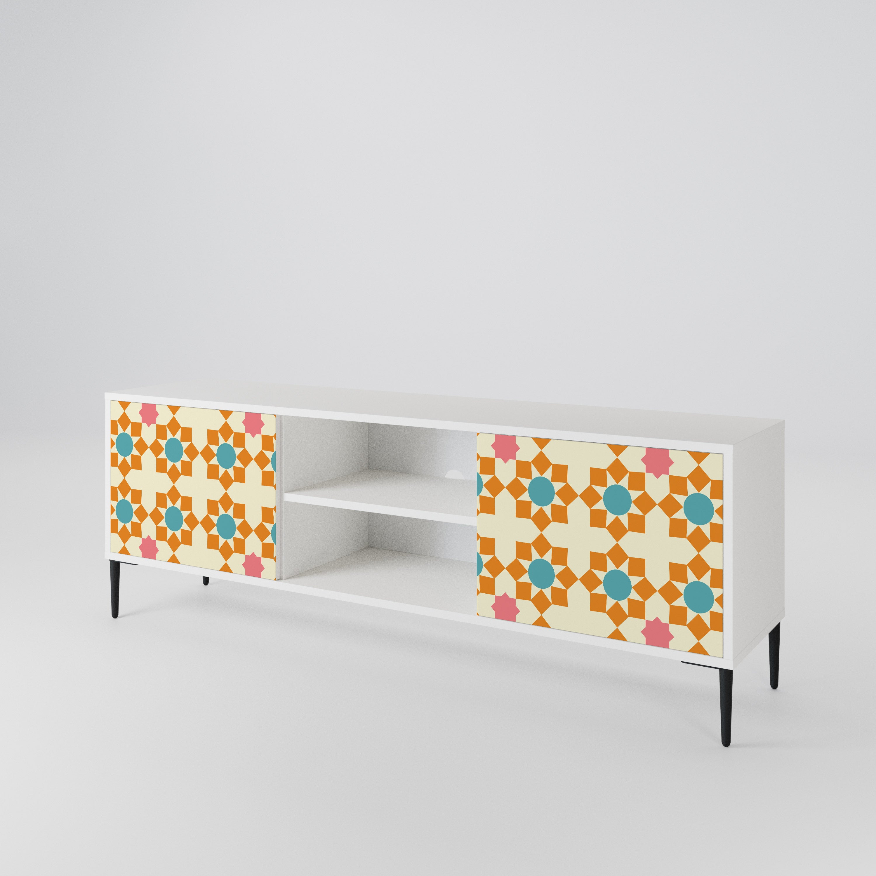 FLORAL DECOR 2-Door TV Cabinet
