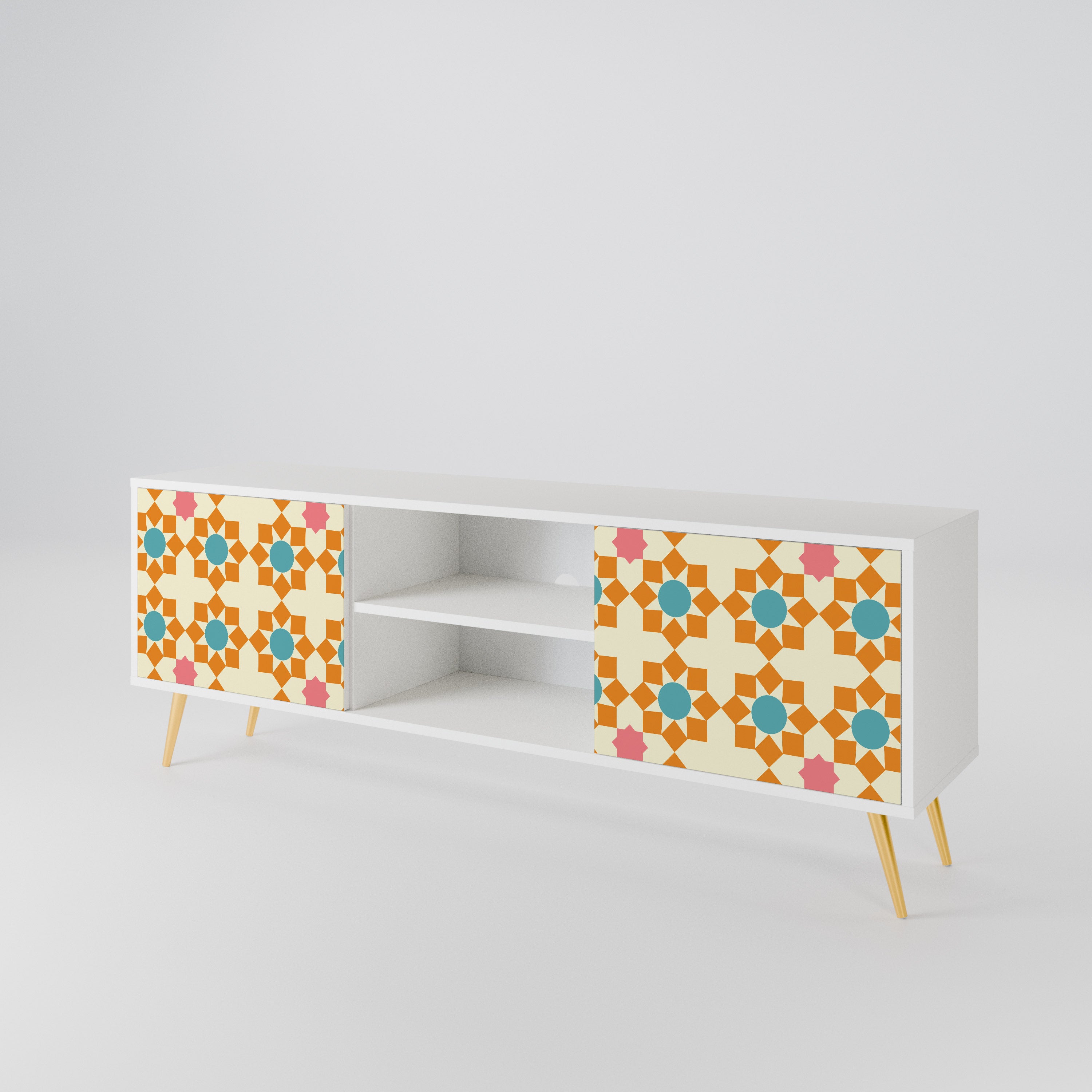 FLORAL DECOR 2-Door TV Cabinet