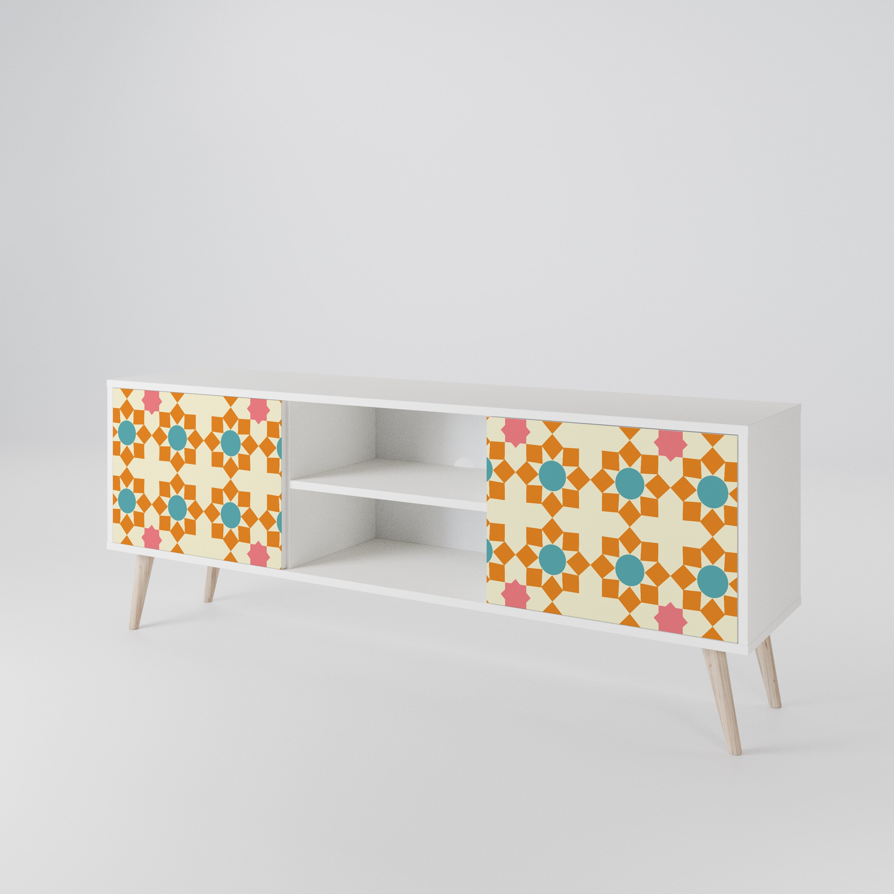 FLORAL DECOR 2-Door TV Cabinet
