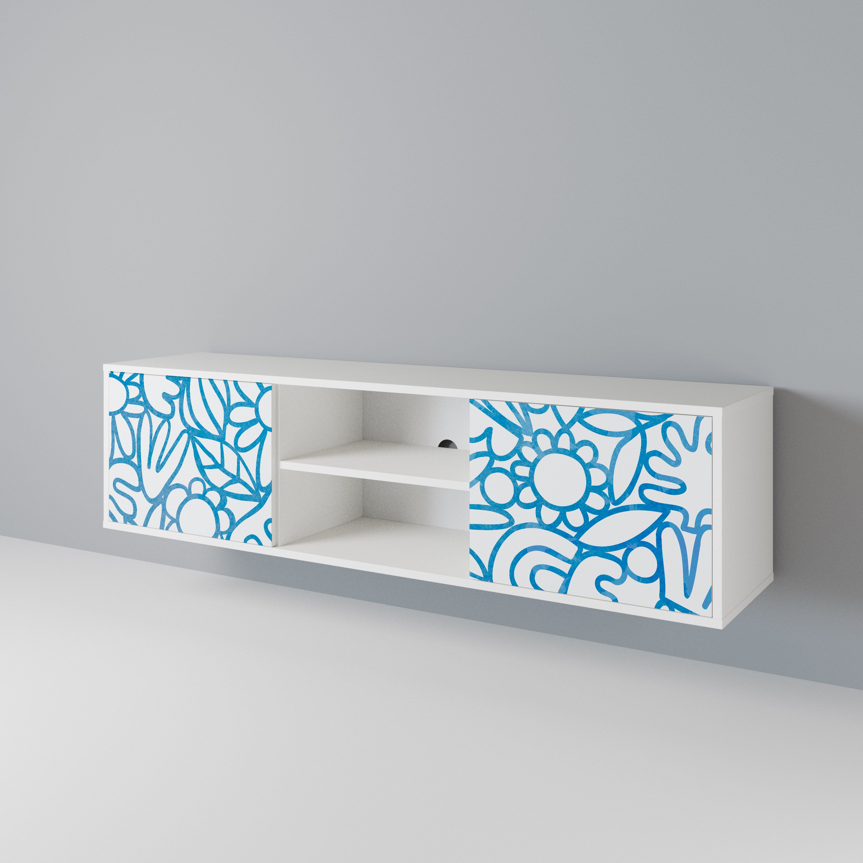 BLOOMY MORNING 2-Door TV Cabinet