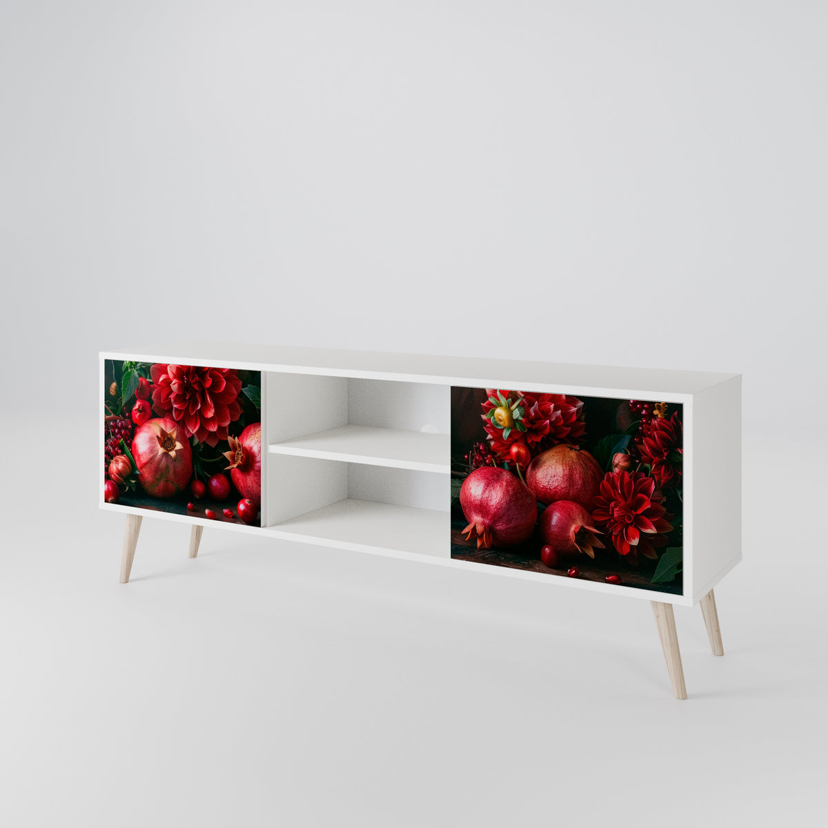 DAHLIAS AND POMEGRANATES TV-bänk med två dörrar