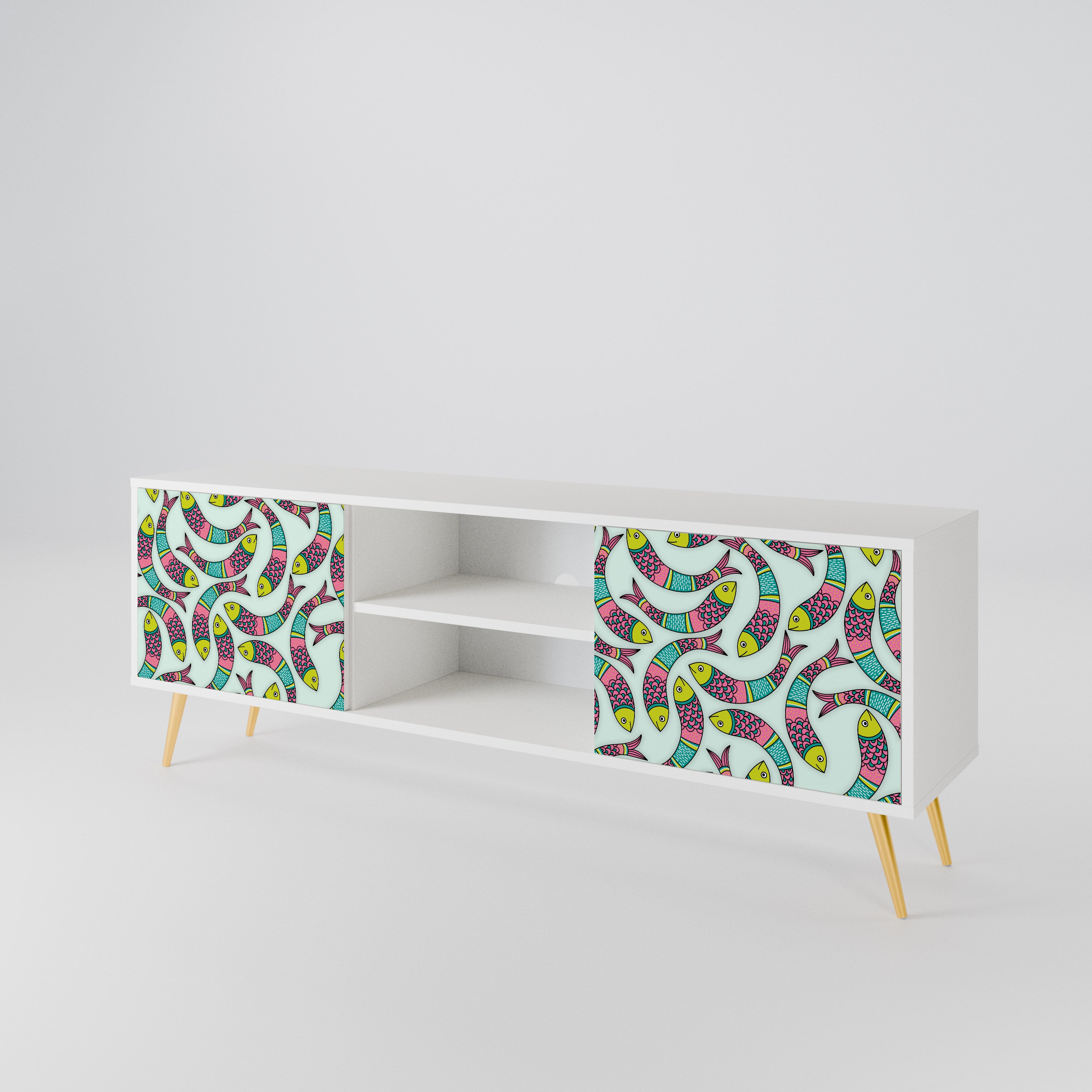 INDIAN FISH 2-Door TV Cabinet