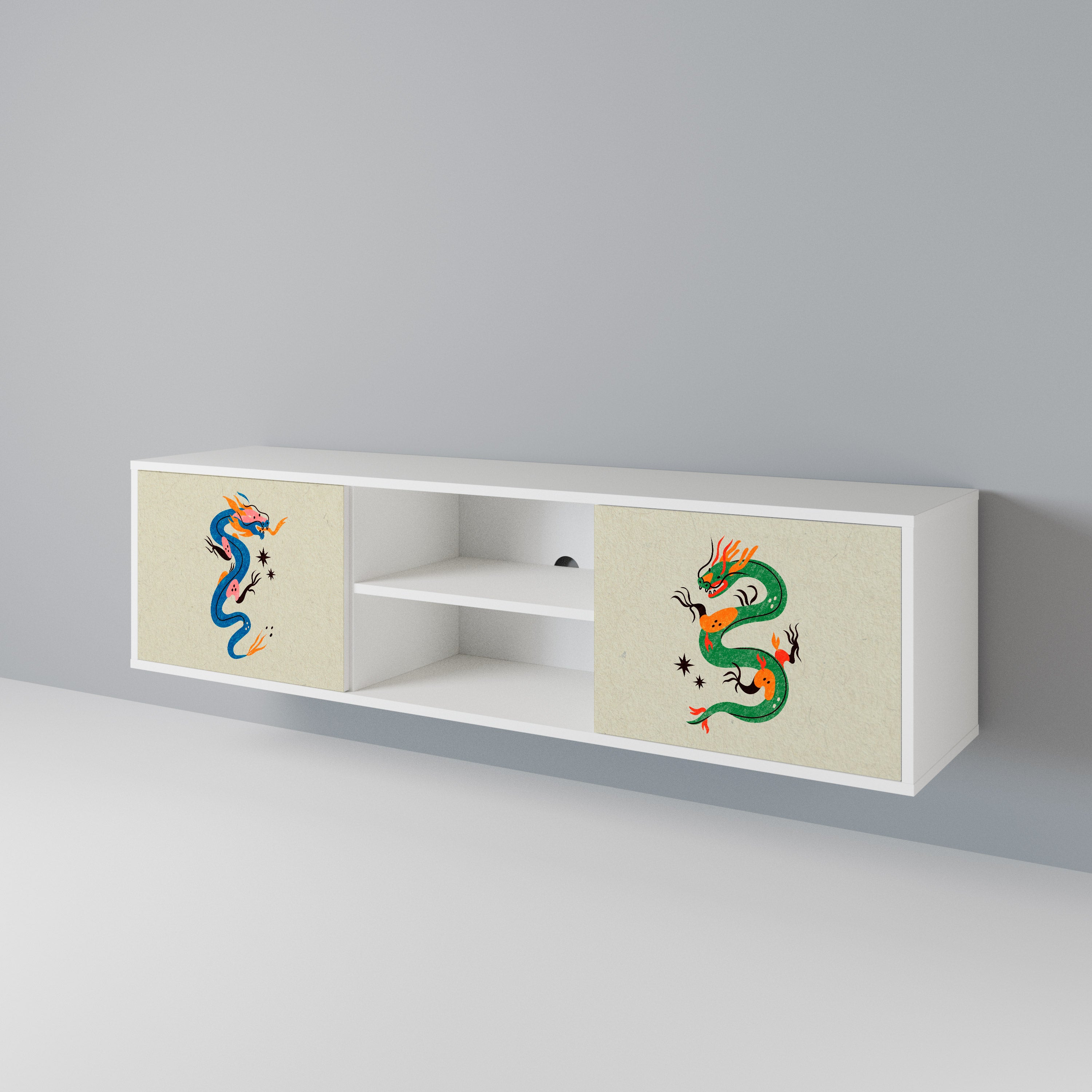 MYTHOLOGICAL CREATURES 2-Door TV Cabinet