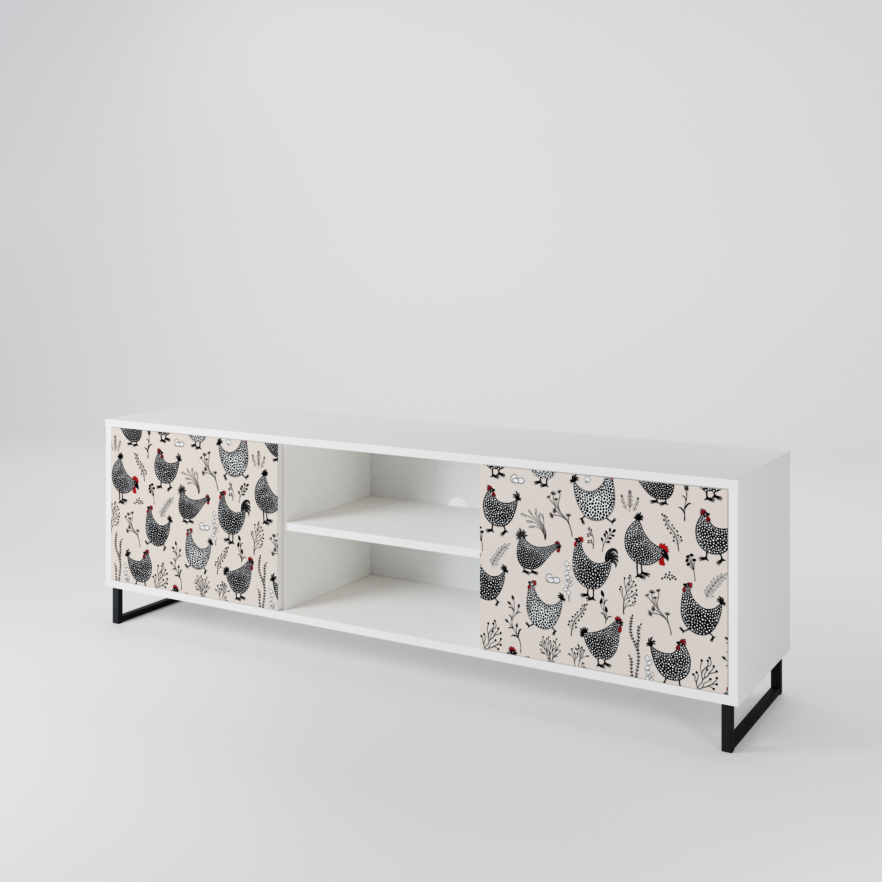HAPPY HENS 2-Door TV Cabinet