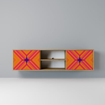 GEOMETRIC BRILLIANCE 2-dörrars TV-bänk i ekeffekt