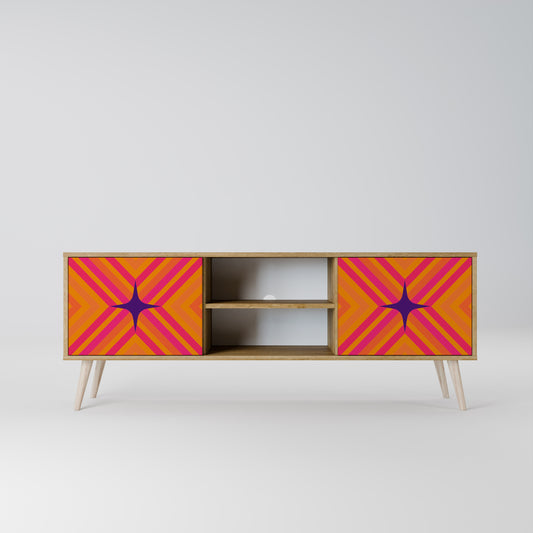 GEOMETRIC BRILLIANCE 2-Door TV Stand in Oak Effect