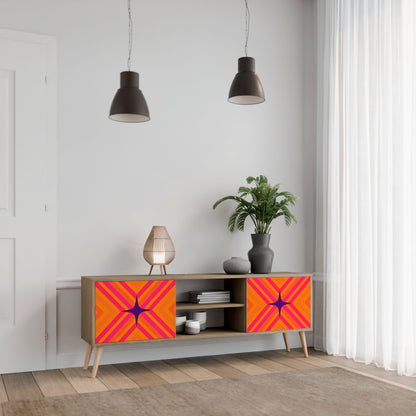 GEOMETRIC BRILLIANCE 2-Door TV Stand in Oak Effect