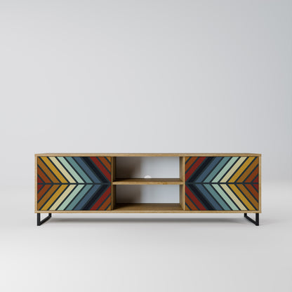 INDIGENOUS ZIGZAG 2-dörrars TV-bänk i ekeffekt