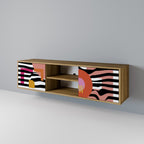 CHROMATIC ABSTRACT 2-dörrars TV-bänk i ekeffekt